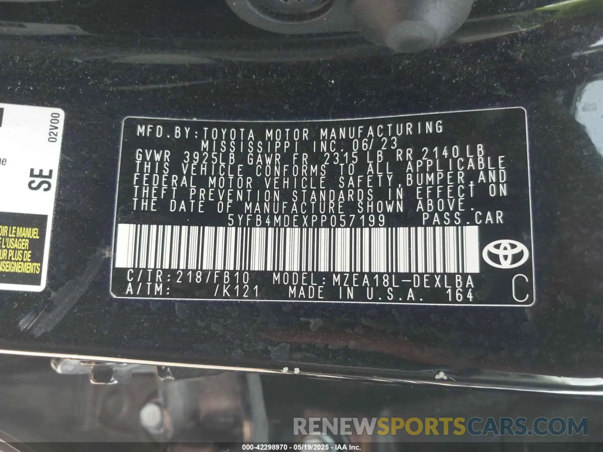 9 Photograph of a damaged car 5YFB4MDEXPP057199 TOYOTA COROLLA 2023