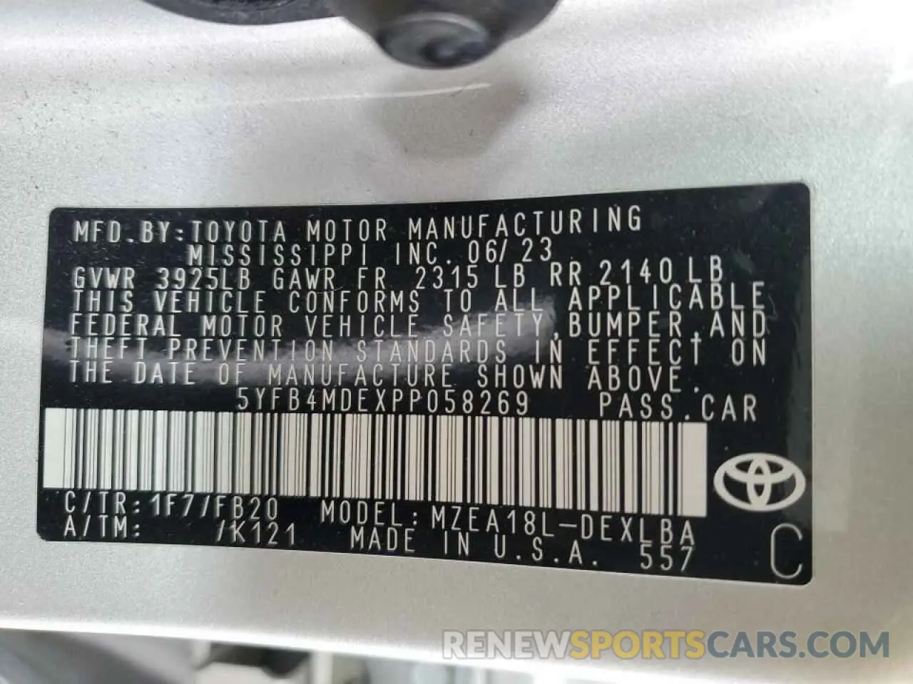 12 Photograph of a damaged car 5YFB4MDEXPP058269 TOYOTA COROLLA 2023