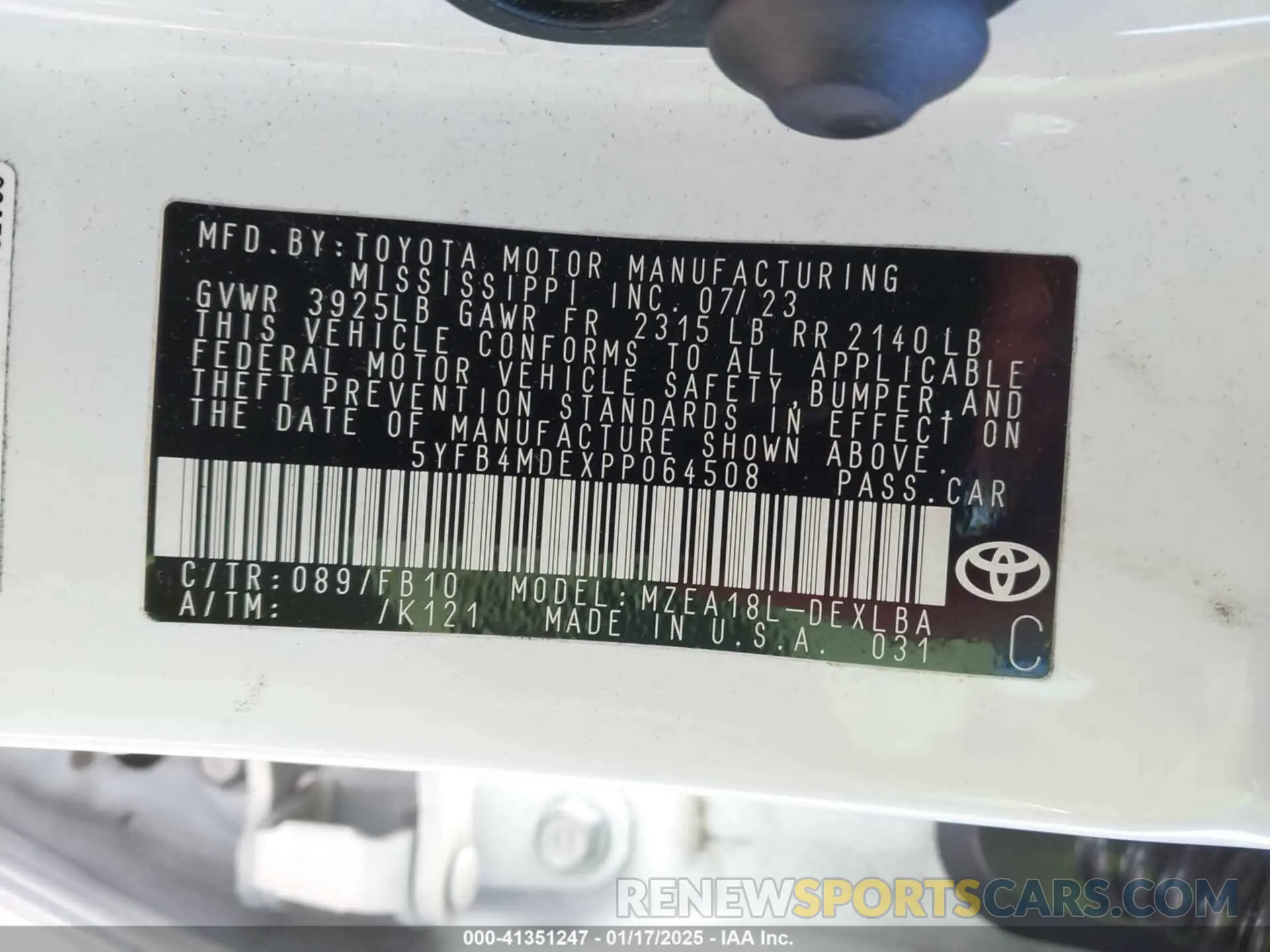 9 Photograph of a damaged car 5YFB4MDEXPP064508 TOYOTA COROLLA 2023