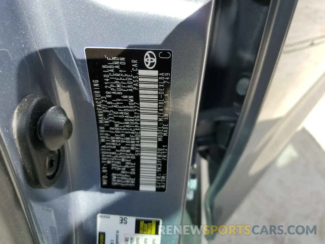 12 Photograph of a damaged car 5YFB4MDEXPP067277 TOYOTA COROLLA 2023