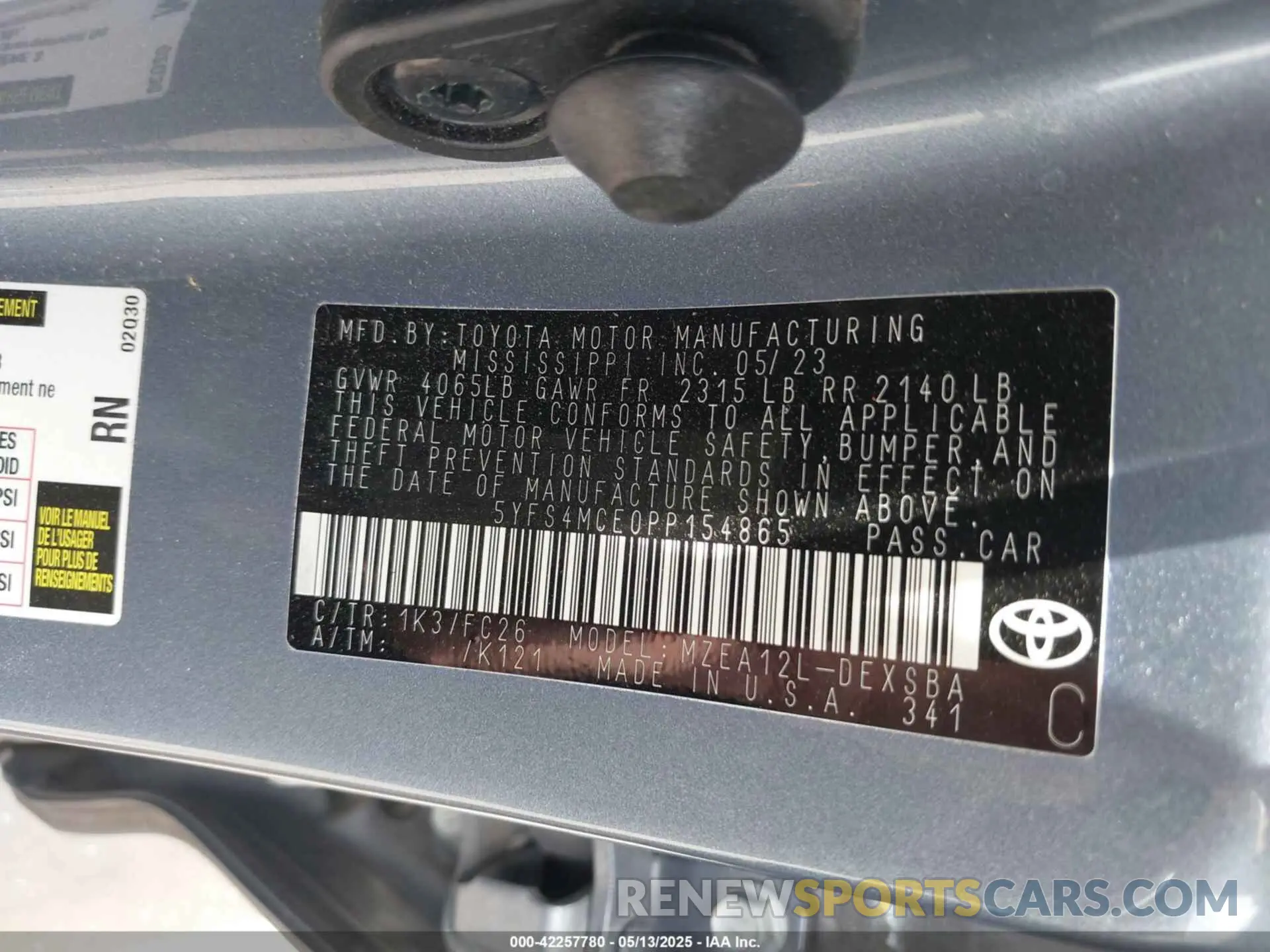 9 Photograph of a damaged car 5YFS4MCE0PP154865 TOYOTA COROLLA 2023