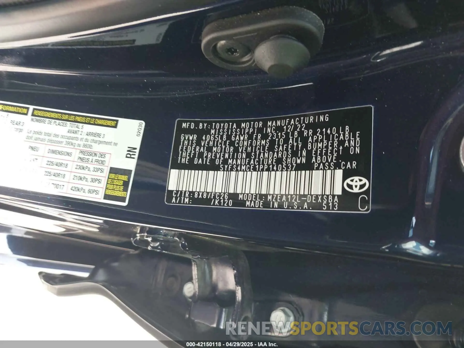 9 Photograph of a damaged car 5YFS4MCE1PP140537 TOYOTA COROLLA 2023