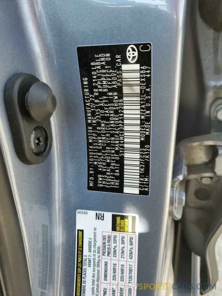 12 Photograph of a damaged car 5YFS4MCE3PP142306 TOYOTA COROLLA 2023