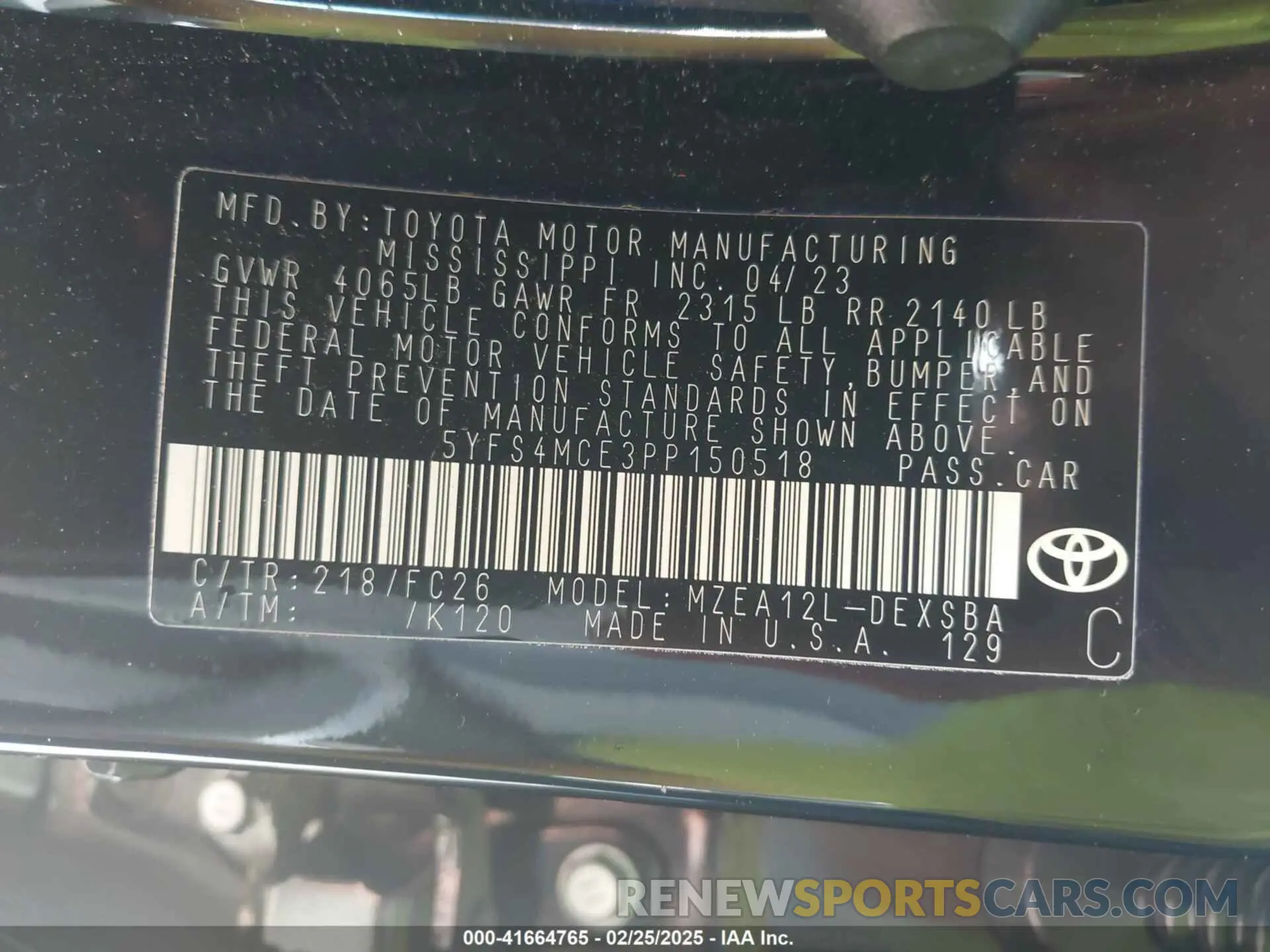 9 Photograph of a damaged car 5YFS4MCE3PP150518 TOYOTA COROLLA 2023
