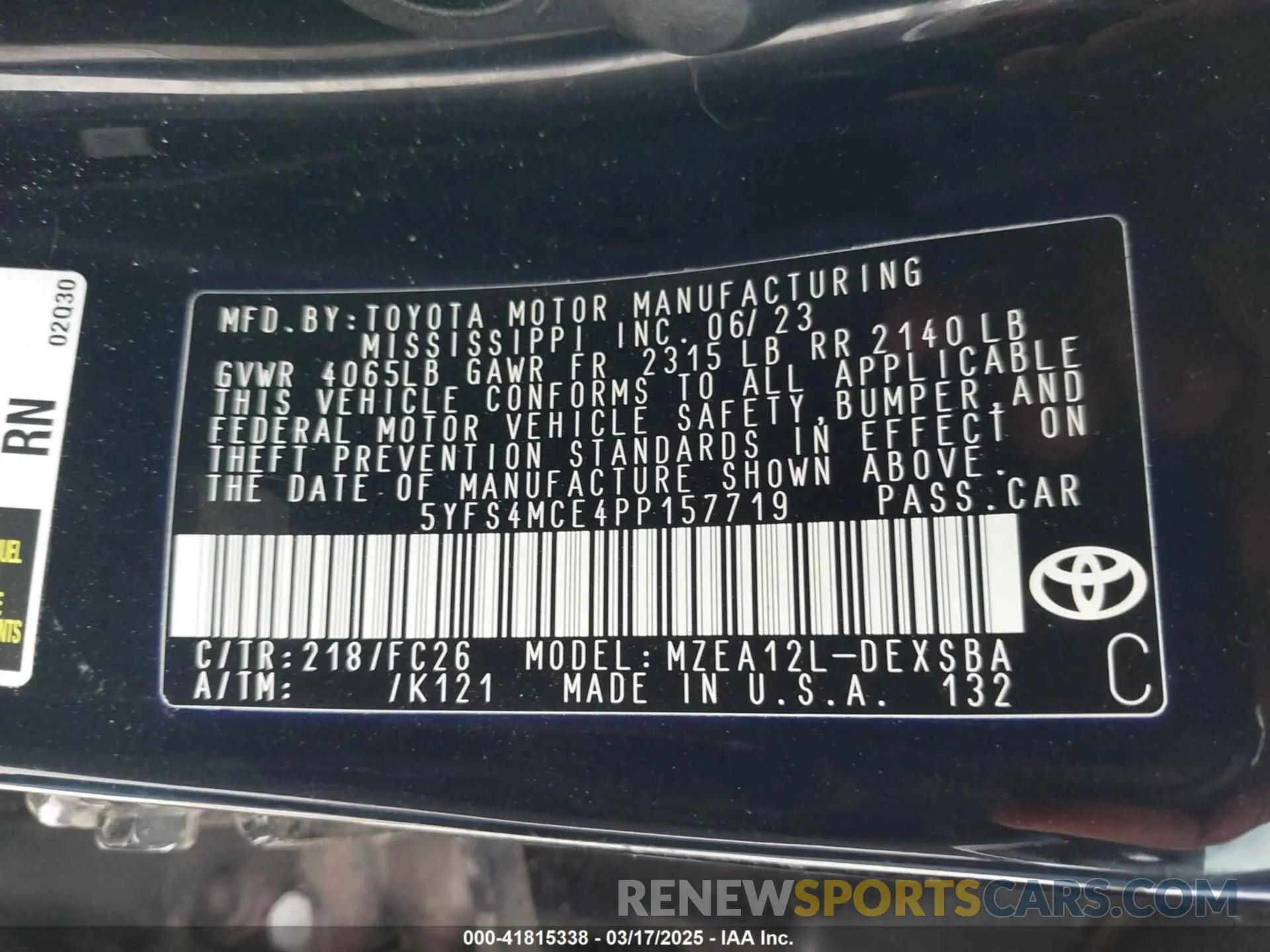 9 Photograph of a damaged car 5YFS4MCE4PP157719 TOYOTA COROLLA 2023
