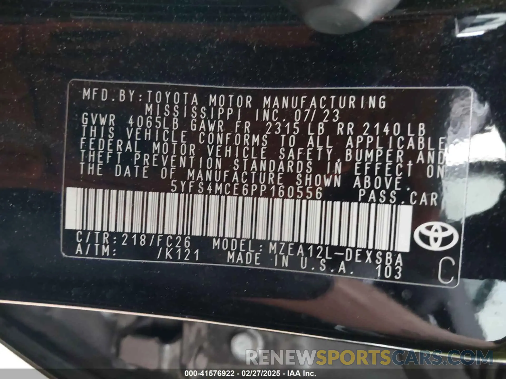 9 Photograph of a damaged car 5YFS4MCE6PP160556 TOYOTA COROLLA 2023