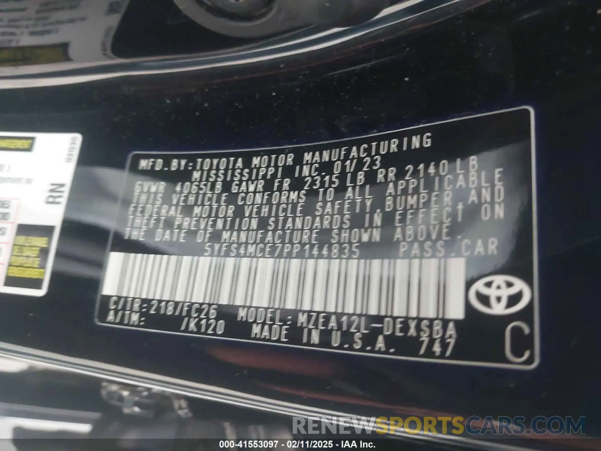9 Photograph of a damaged car 5YFS4MCE7PP144835 TOYOTA COROLLA 2023