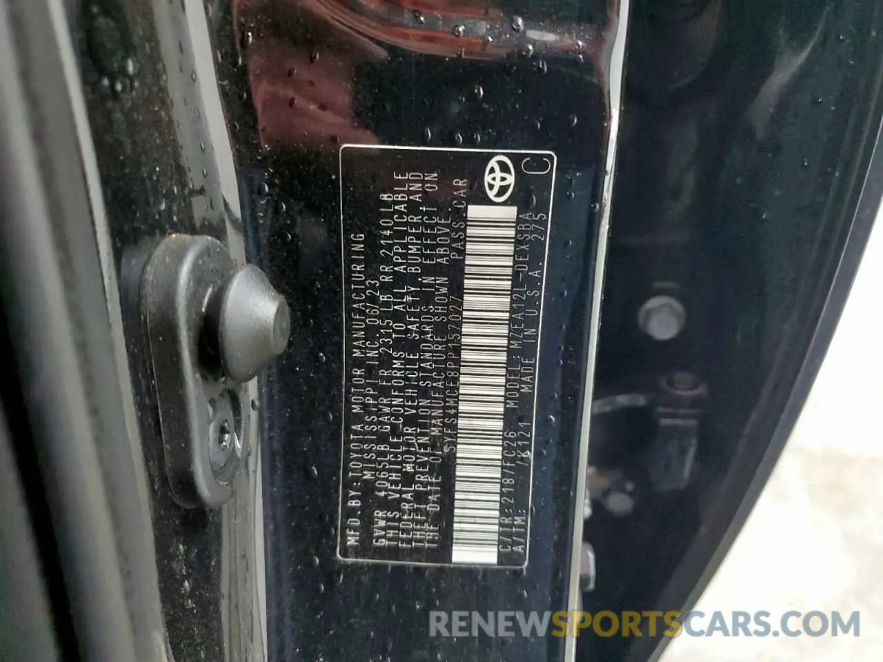 13 Photograph of a damaged car 5YFS4MCE8PP157027 TOYOTA COROLLA 2023
