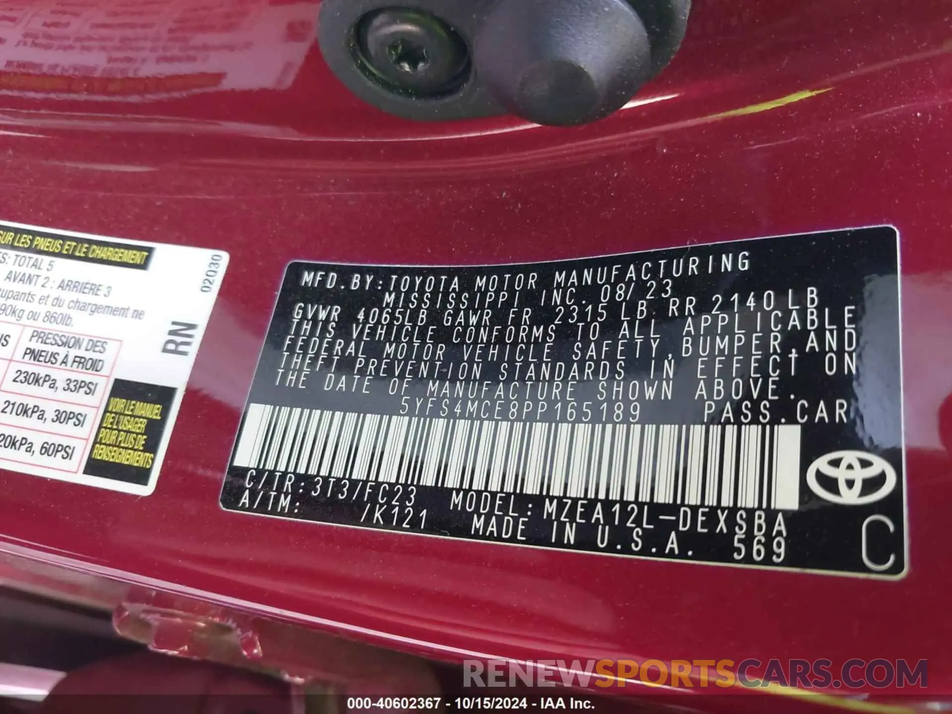 9 Photograph of a damaged car 5YFS4MCE8PP165189 TOYOTA COROLLA 2023