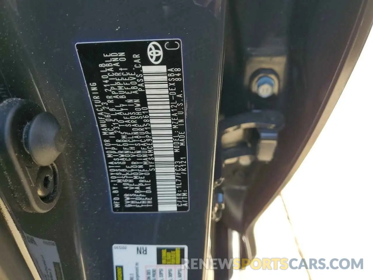 12 Photograph of a damaged car 5YFS4MCE9PP158610 TOYOTA COROLLA 2023