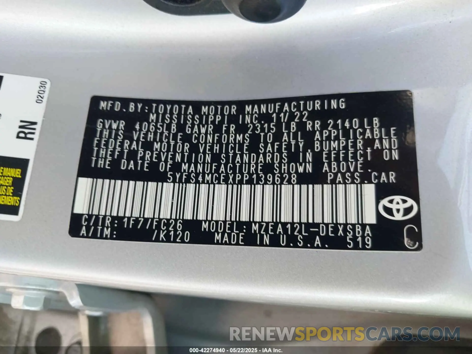 9 Photograph of a damaged car 5YFS4MCEXPP139628 TOYOTA COROLLA 2023