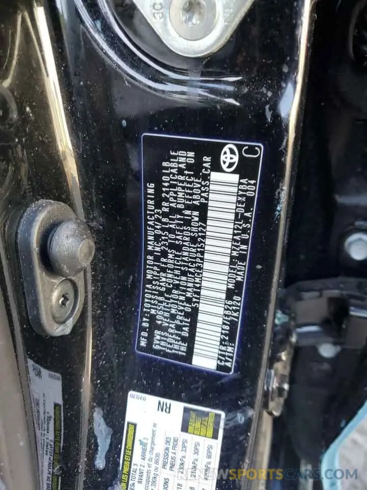 12 Photograph of a damaged car 5YFT4MCE3PP152127 TOYOTA COROLLA 2023