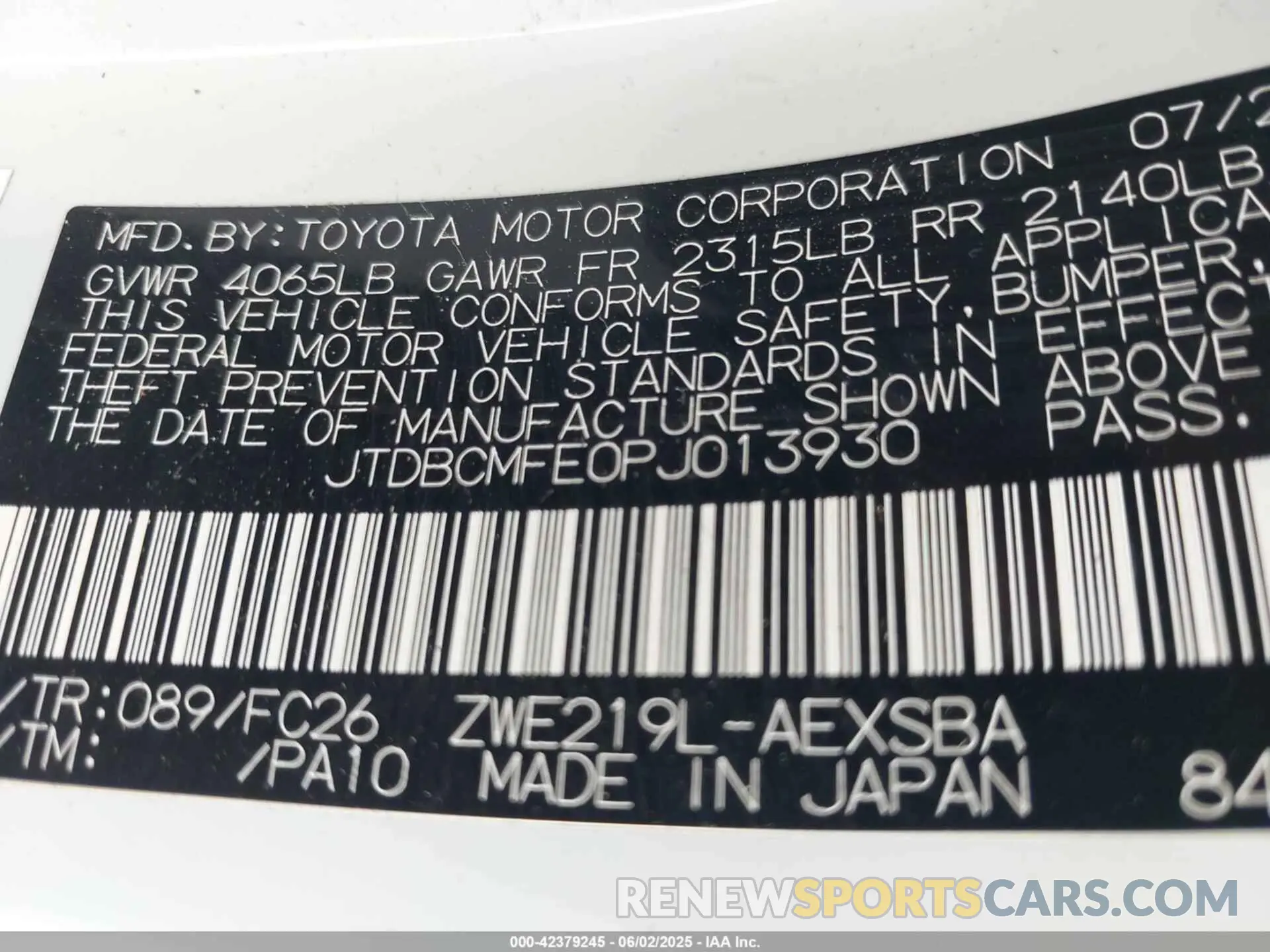 9 Photograph of a damaged car JTDBCMFE0PJ013930 TOYOTA COROLLA 2023