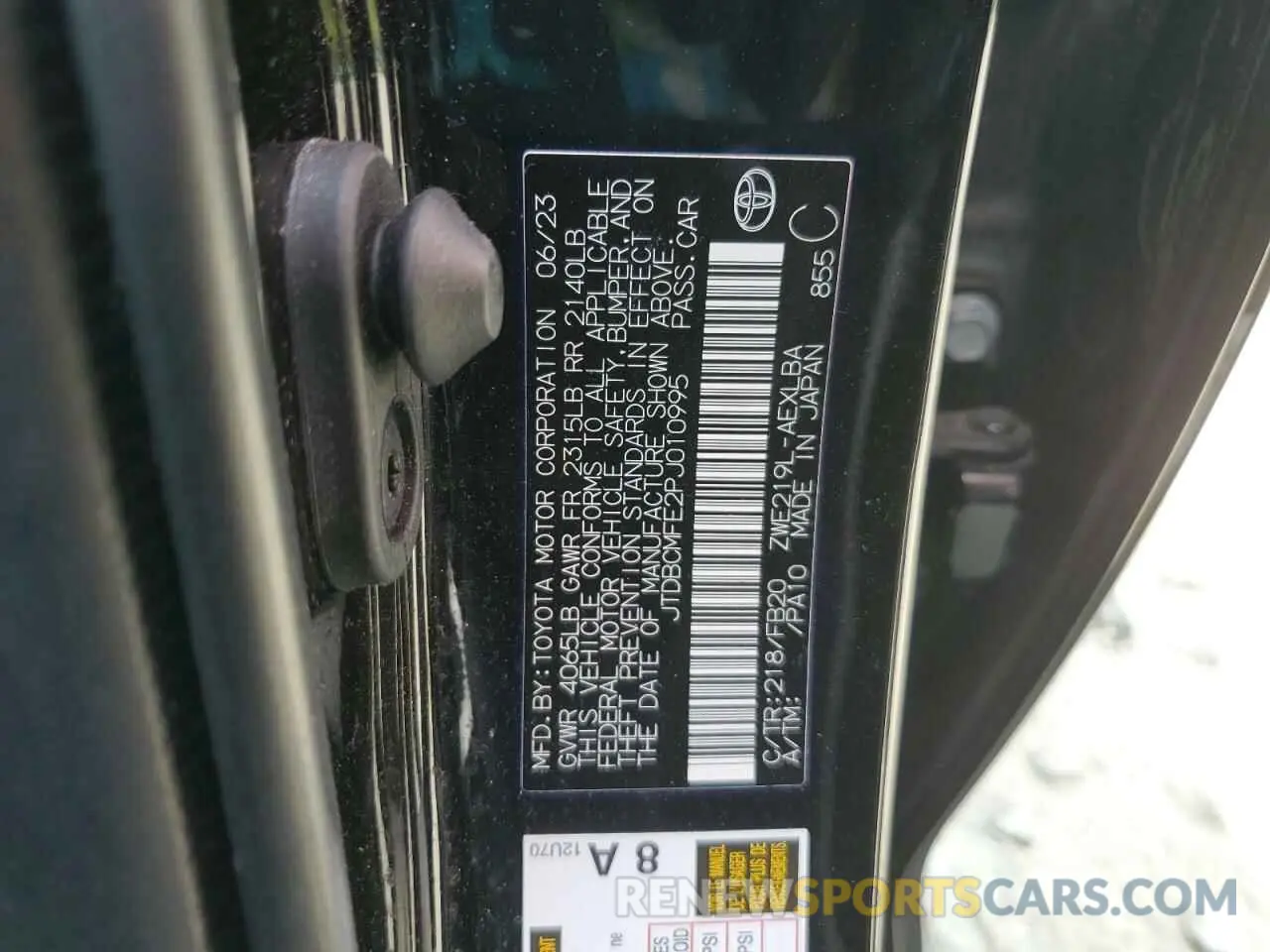 12 Photograph of a damaged car JTDBCMFE2PJ010995 TOYOTA COROLLA 2023
