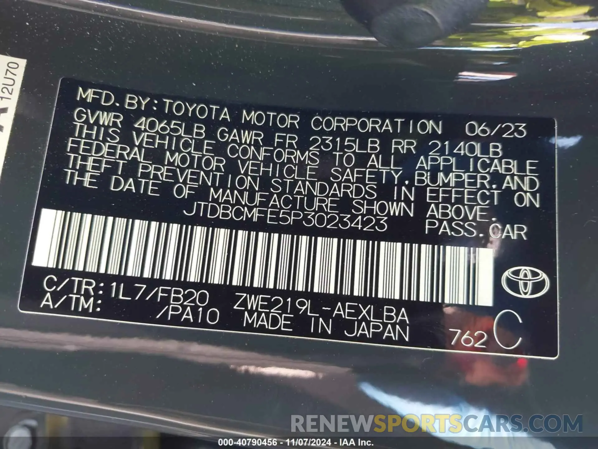 9 Photograph of a damaged car JTDBCMFE5P3023423 TOYOTA COROLLA 2023