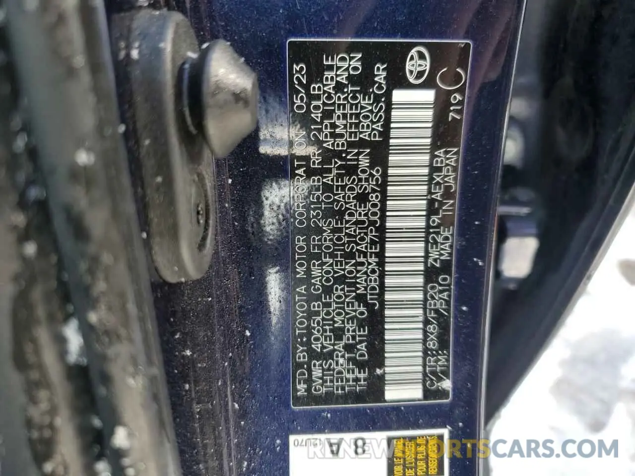 13 Photograph of a damaged car JTDBCMFE7PJ008756 TOYOTA COROLLA 2023