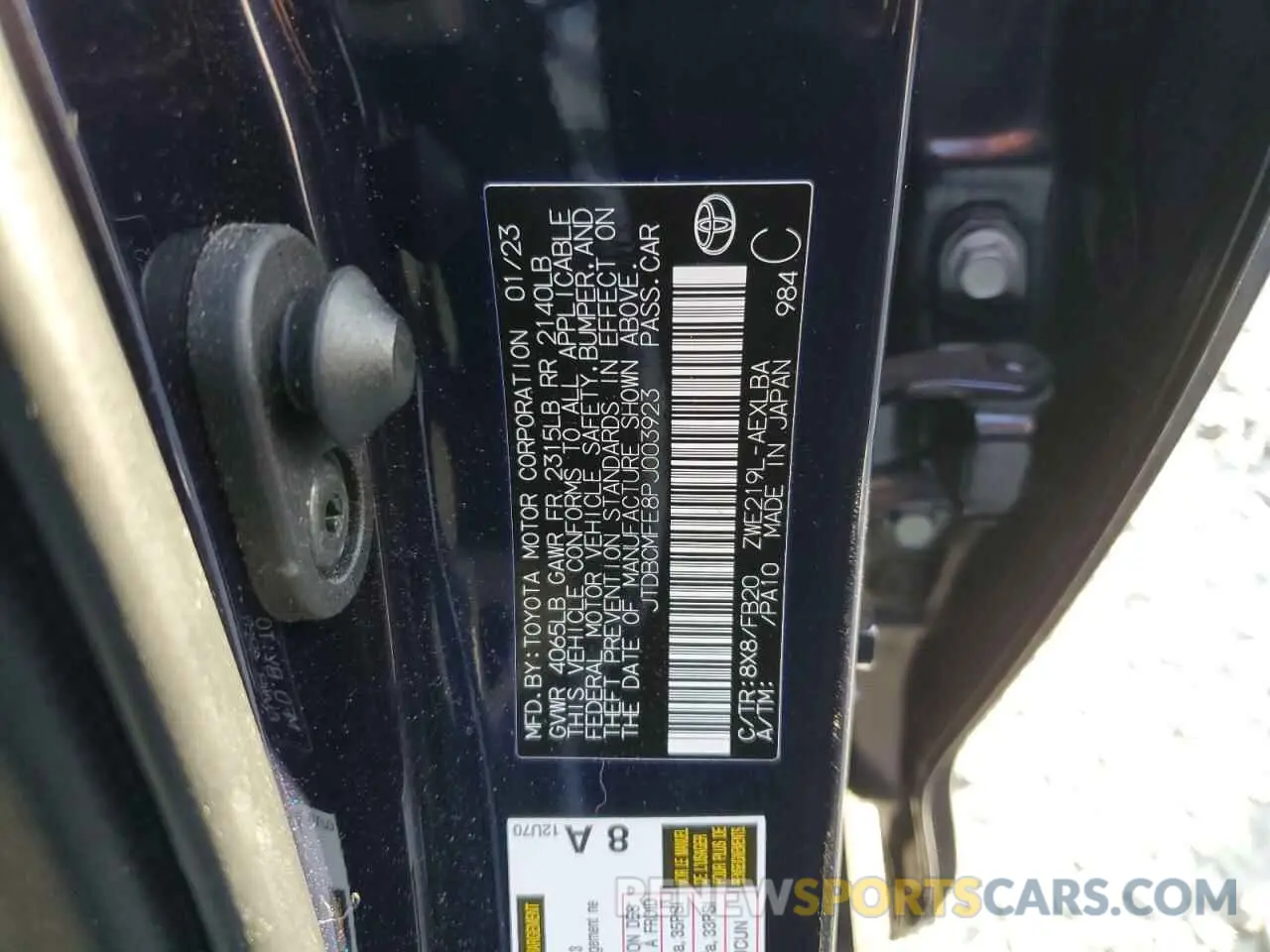 12 Photograph of a damaged car JTDBCMFE8PJ003923 TOYOTA COROLLA 2023