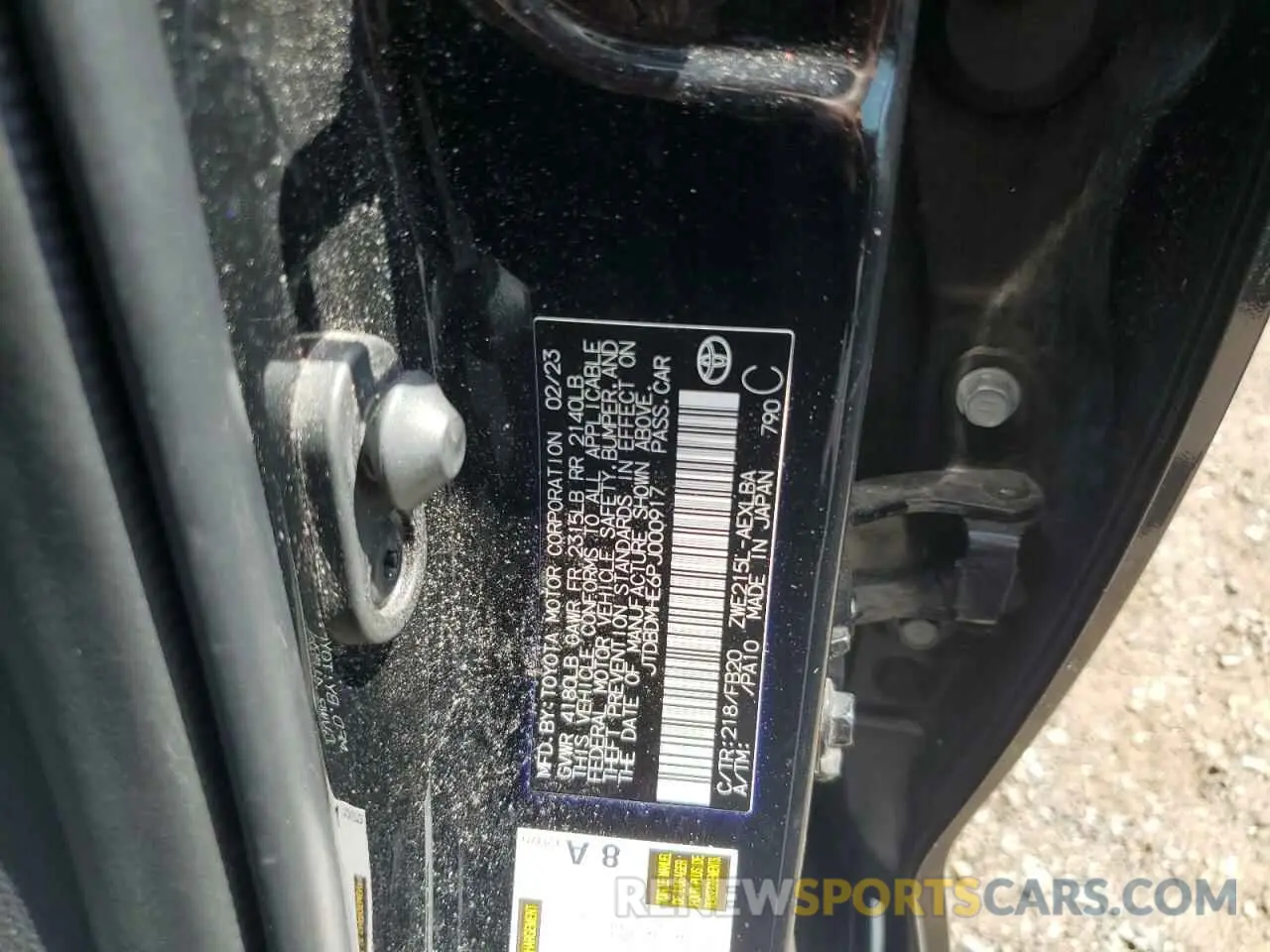 12 Photograph of a damaged car JTDBDMHE6PJ000917 TOYOTA COROLLA 2023