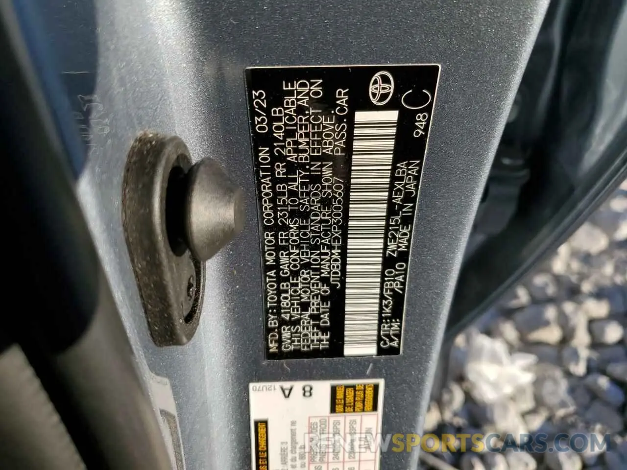 13 Photograph of a damaged car JTDBDMHEXP3005607 TOYOTA COROLLA 2023