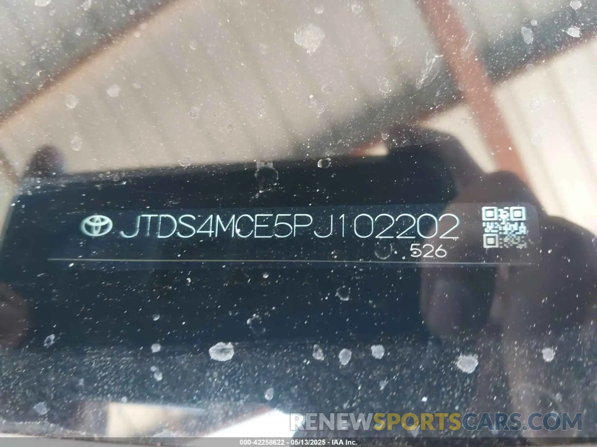 9 Photograph of a damaged car JTDS4MCE5PJ102202 TOYOTA COROLLA 2023