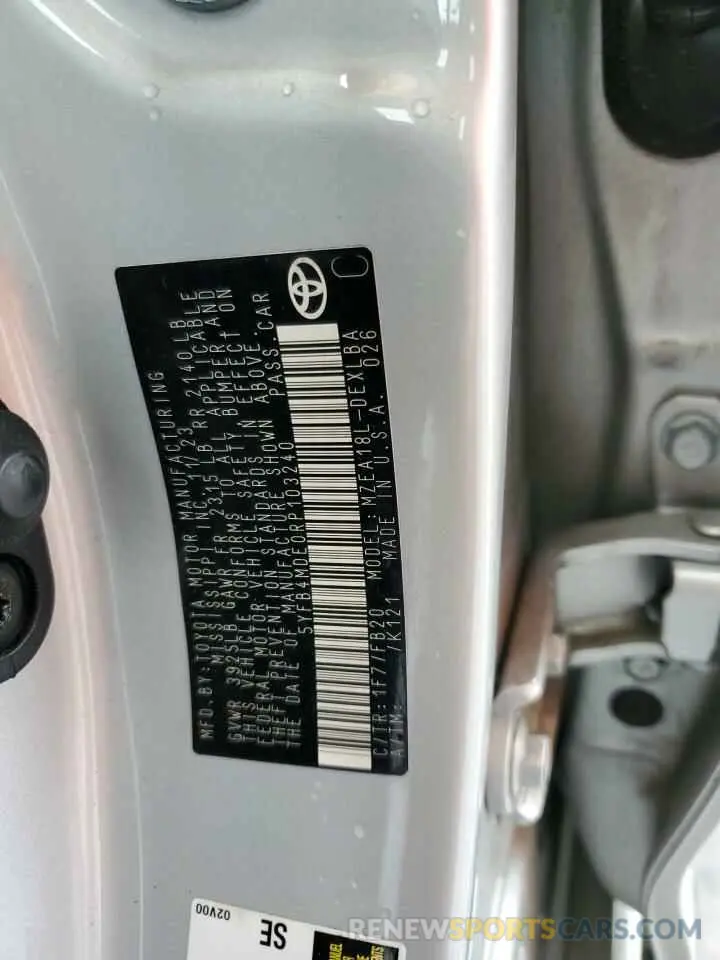 12 Photograph of a damaged car 5YFB4MDE0RP103240 TOYOTA COROLLA 2024