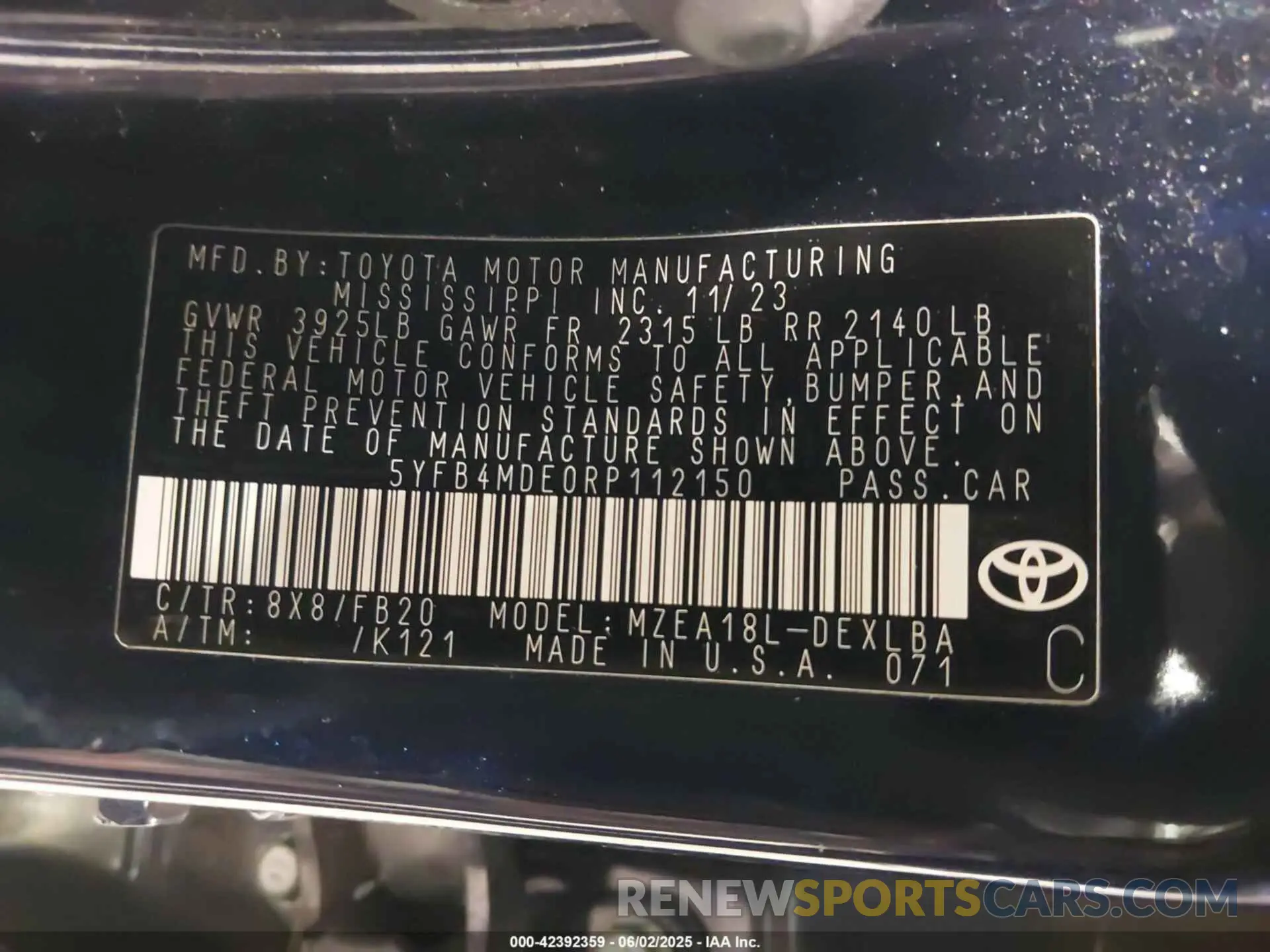 9 Photograph of a damaged car 5YFB4MDE0RP112150 TOYOTA COROLLA 2024