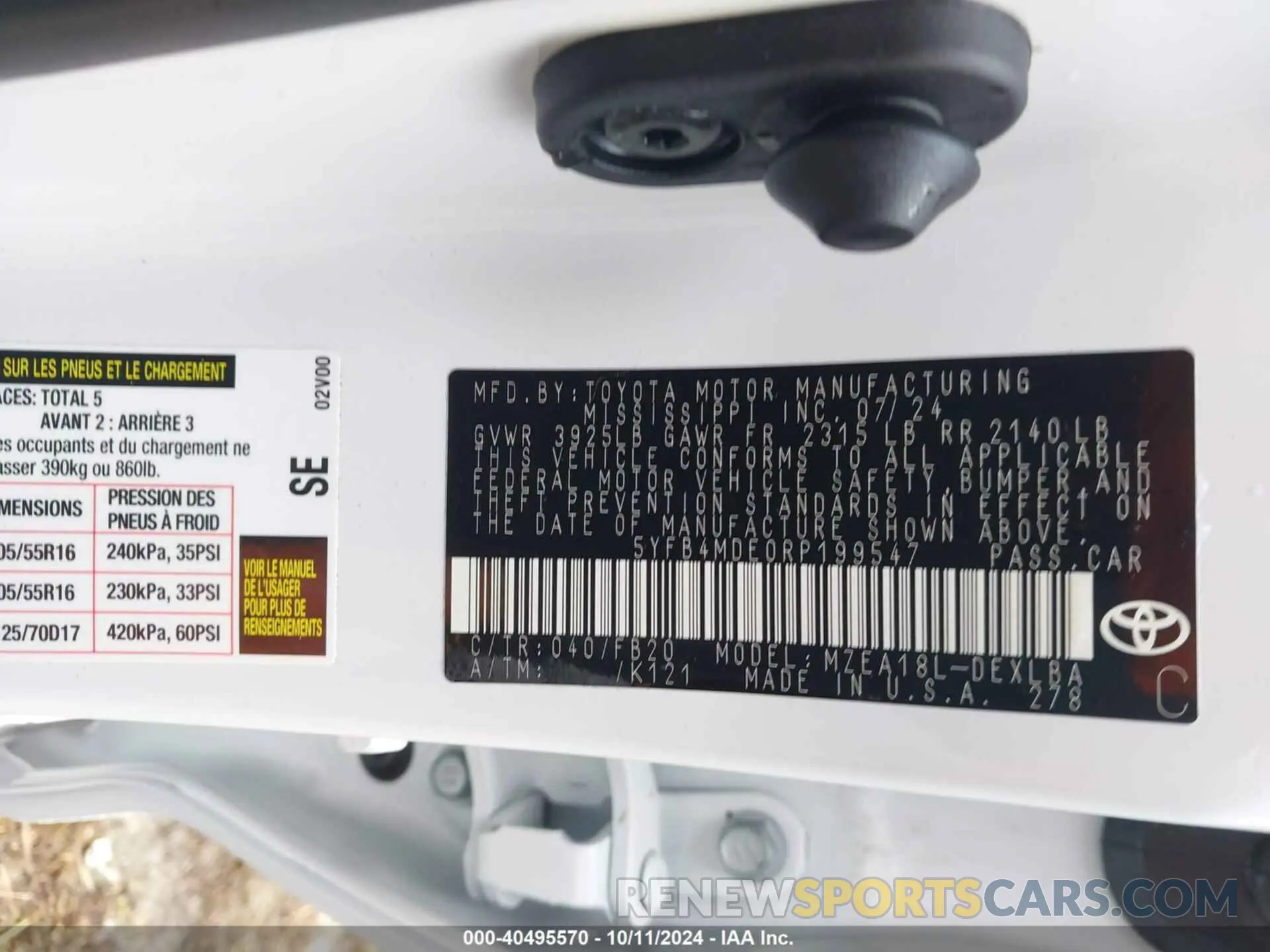9 Photograph of a damaged car 5YFB4MDE0RP199547 TOYOTA COROLLA 2024