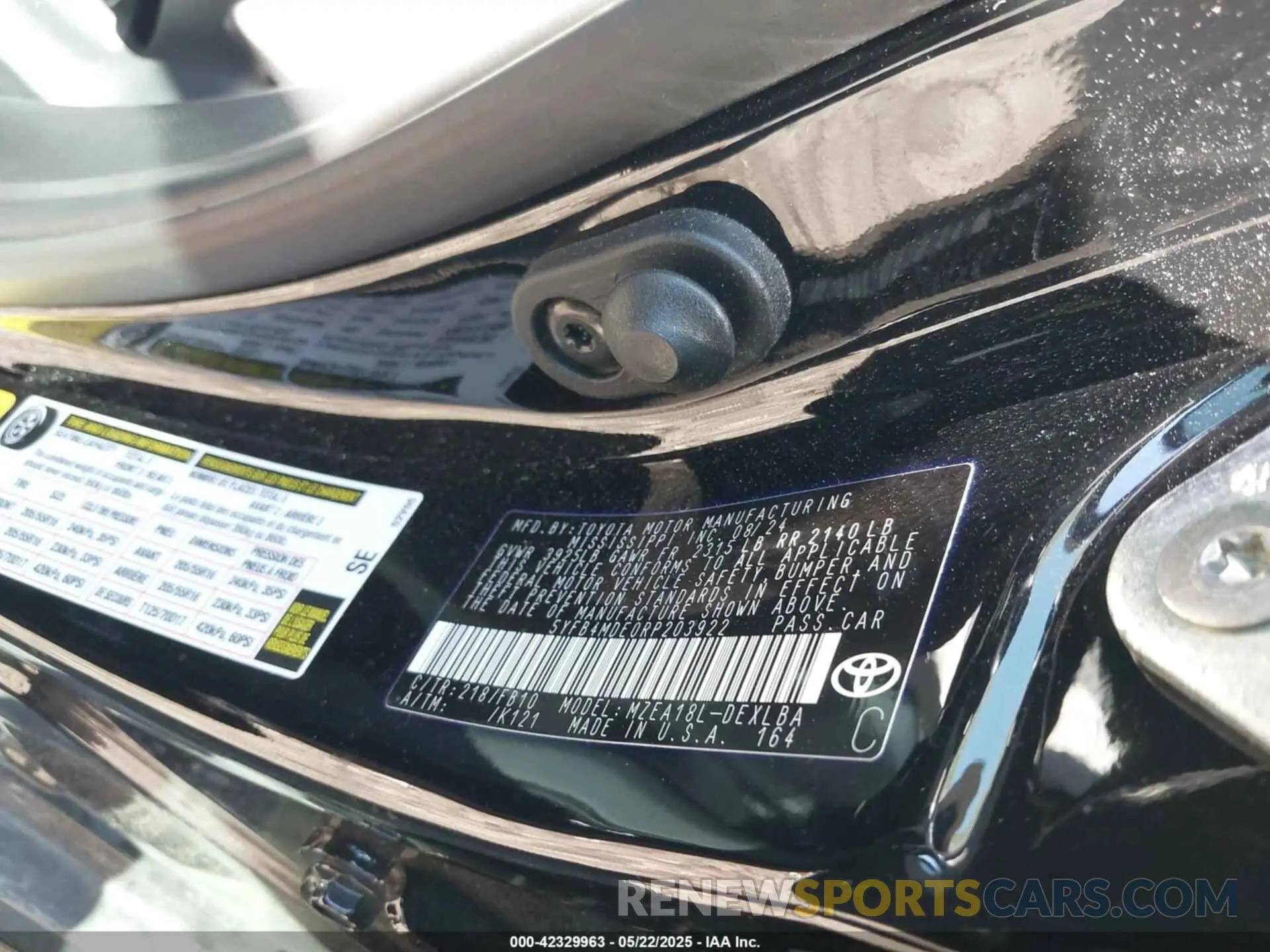 9 Photograph of a damaged car 5YFB4MDE0RP203922 TOYOTA COROLLA 2024