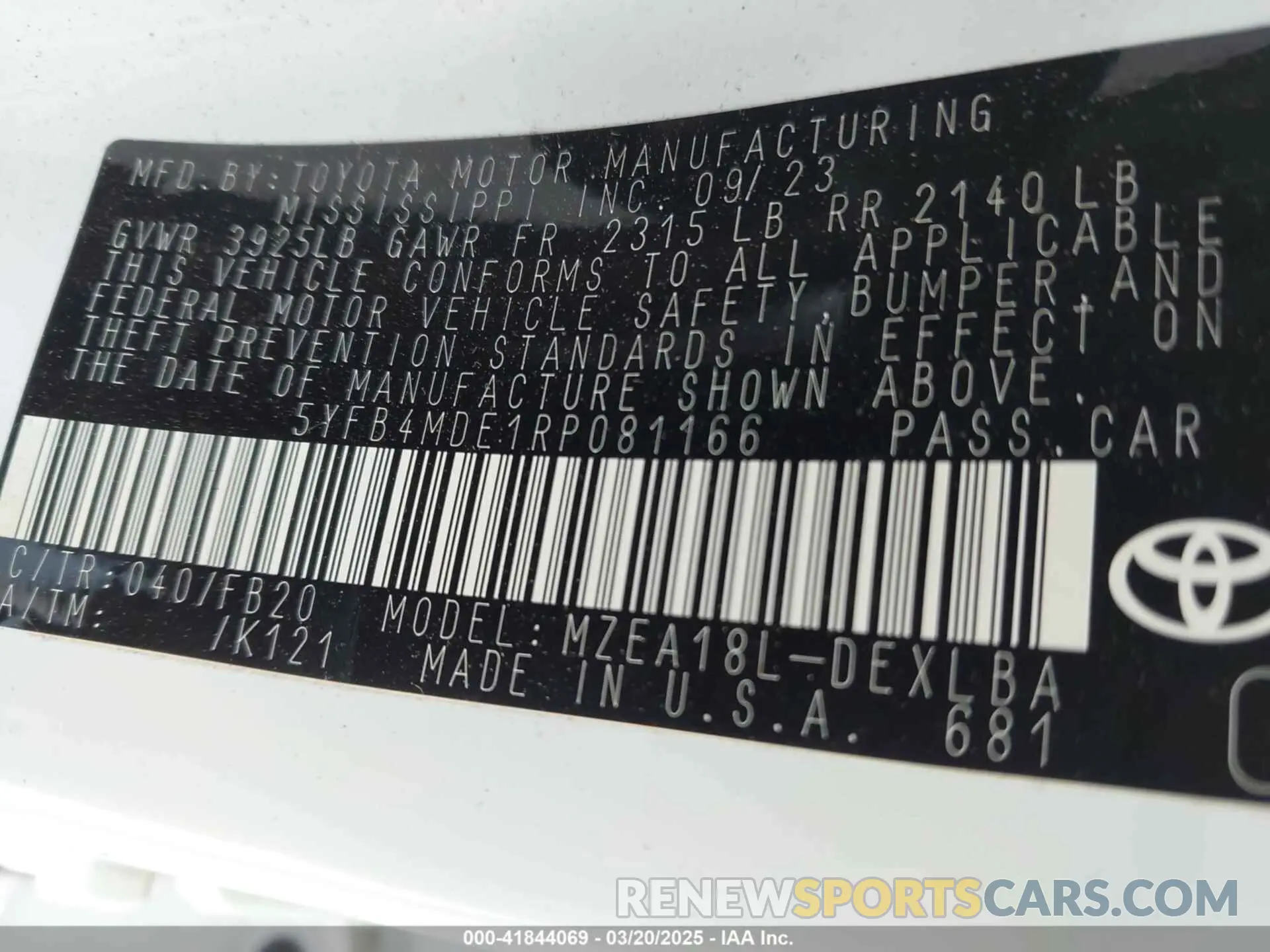 9 Photograph of a damaged car 5YFB4MDE1RP081166 TOYOTA COROLLA 2024