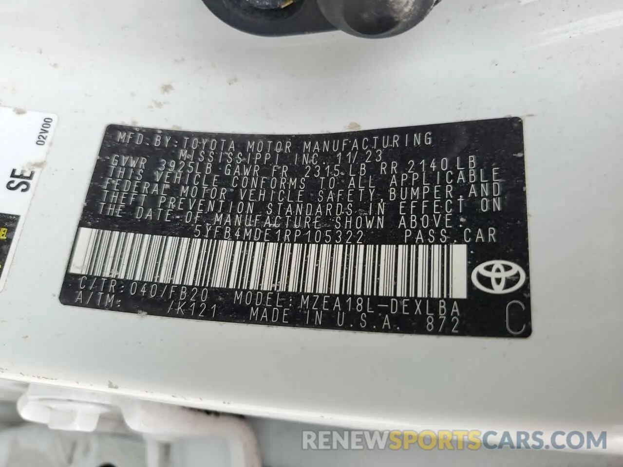 13 Photograph of a damaged car 5YFB4MDE1RP105322 TOYOTA COROLLA 2024