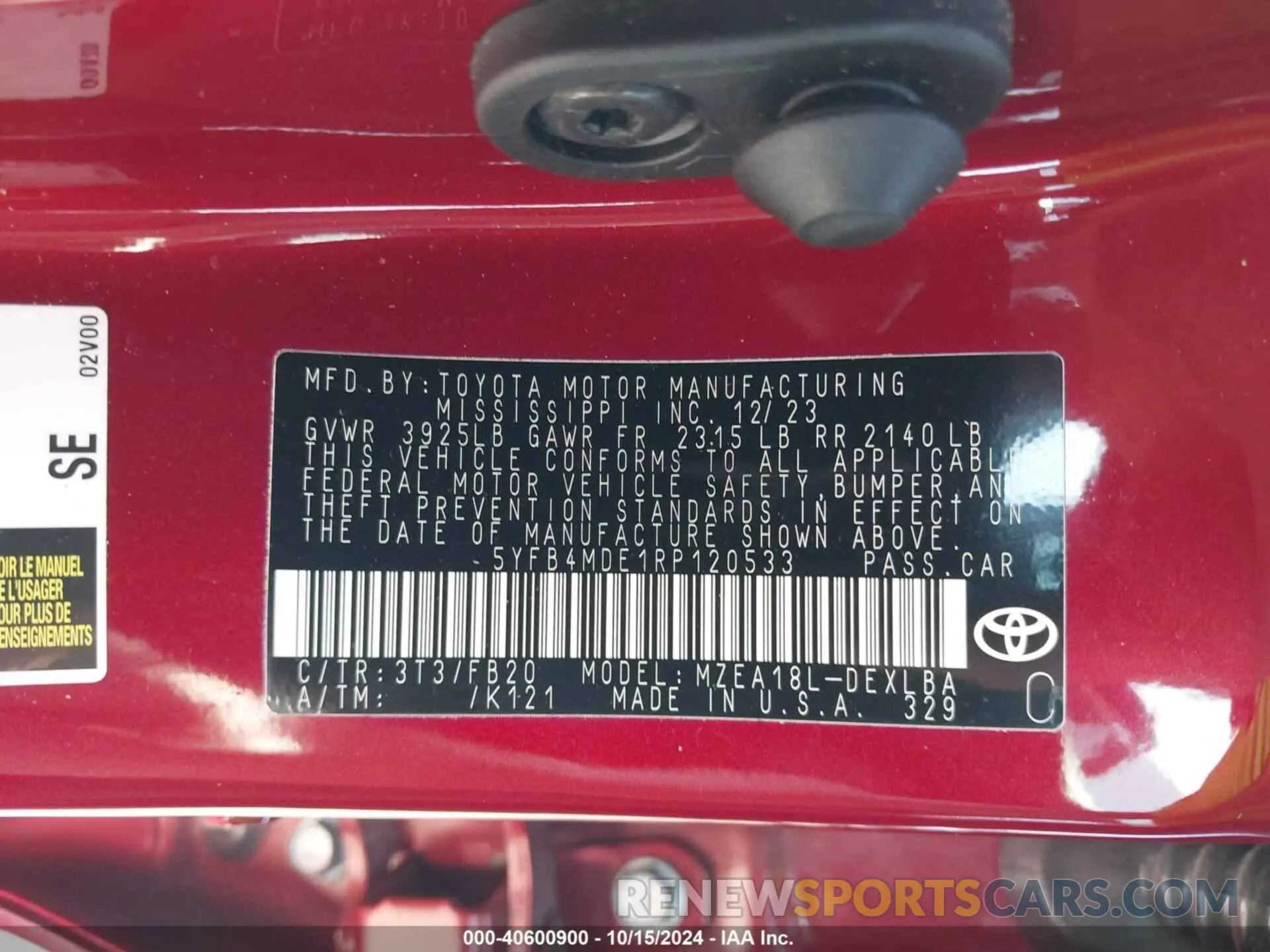 9 Photograph of a damaged car 5YFB4MDE1RP120533 TOYOTA COROLLA 2024