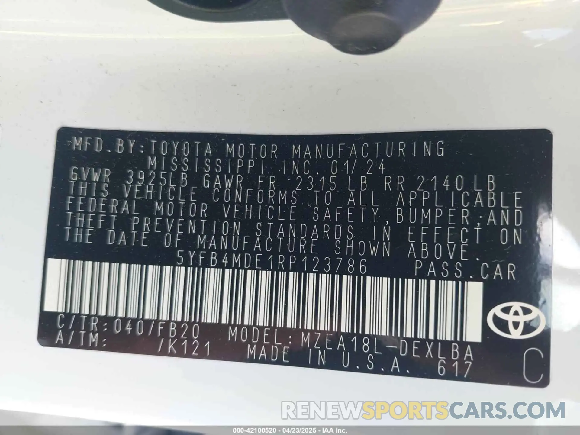 9 Photograph of a damaged car 5YFB4MDE1RP123786 TOYOTA COROLLA 2024