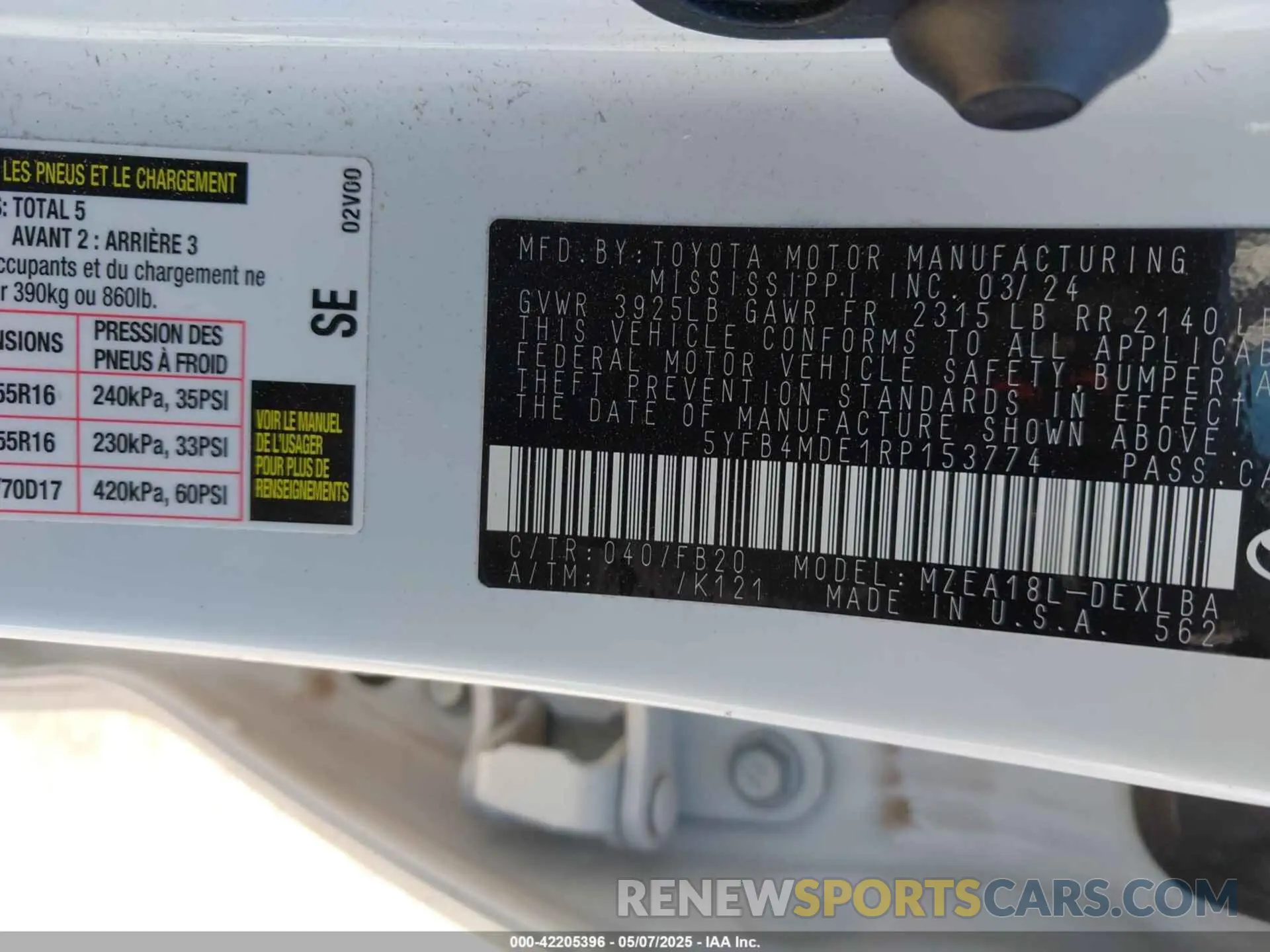 9 Photograph of a damaged car 5YFB4MDE1RP153774 TOYOTA COROLLA 2024