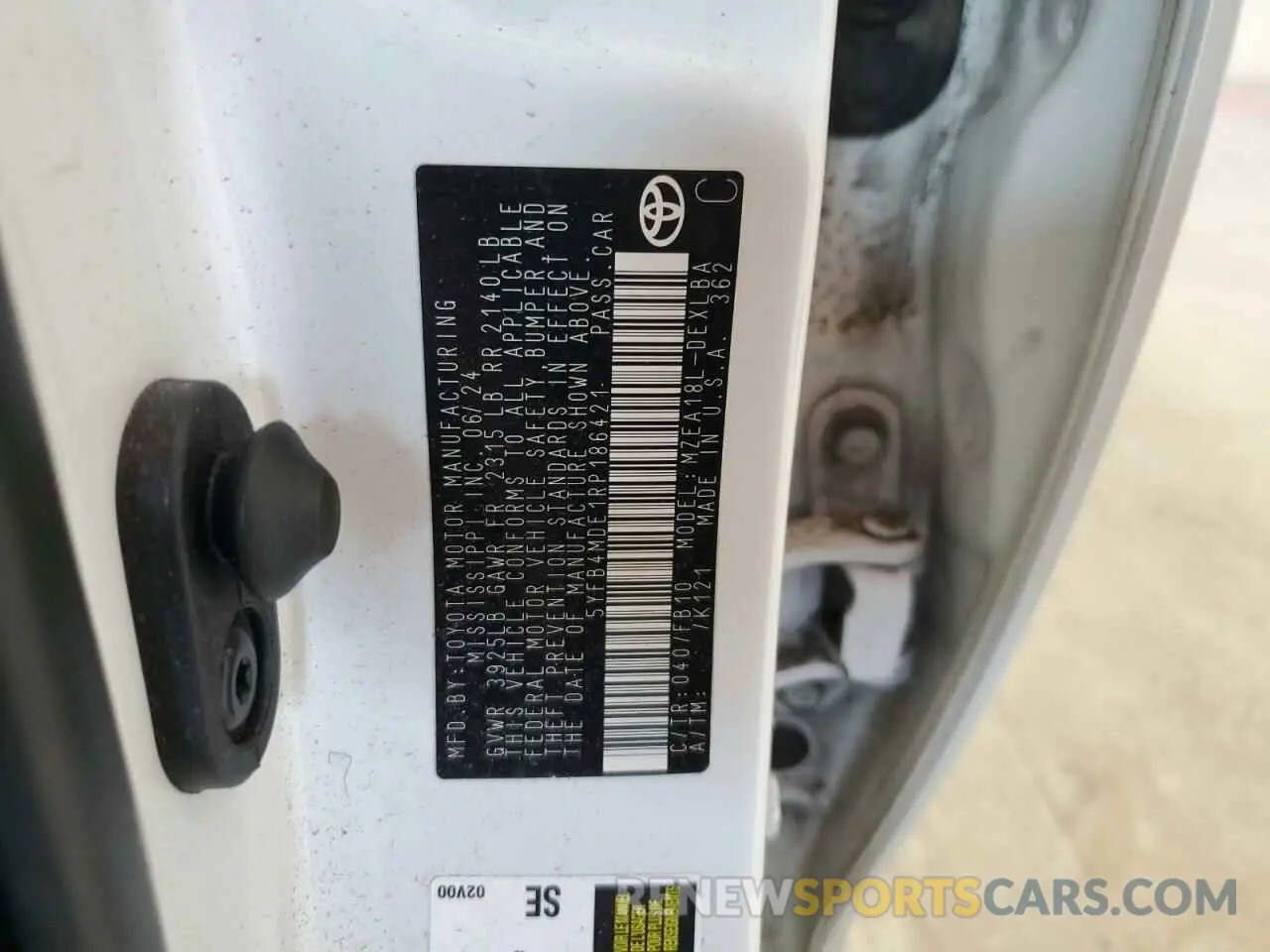 12 Photograph of a damaged car 5YFB4MDE1RP186421 TOYOTA COROLLA 2024