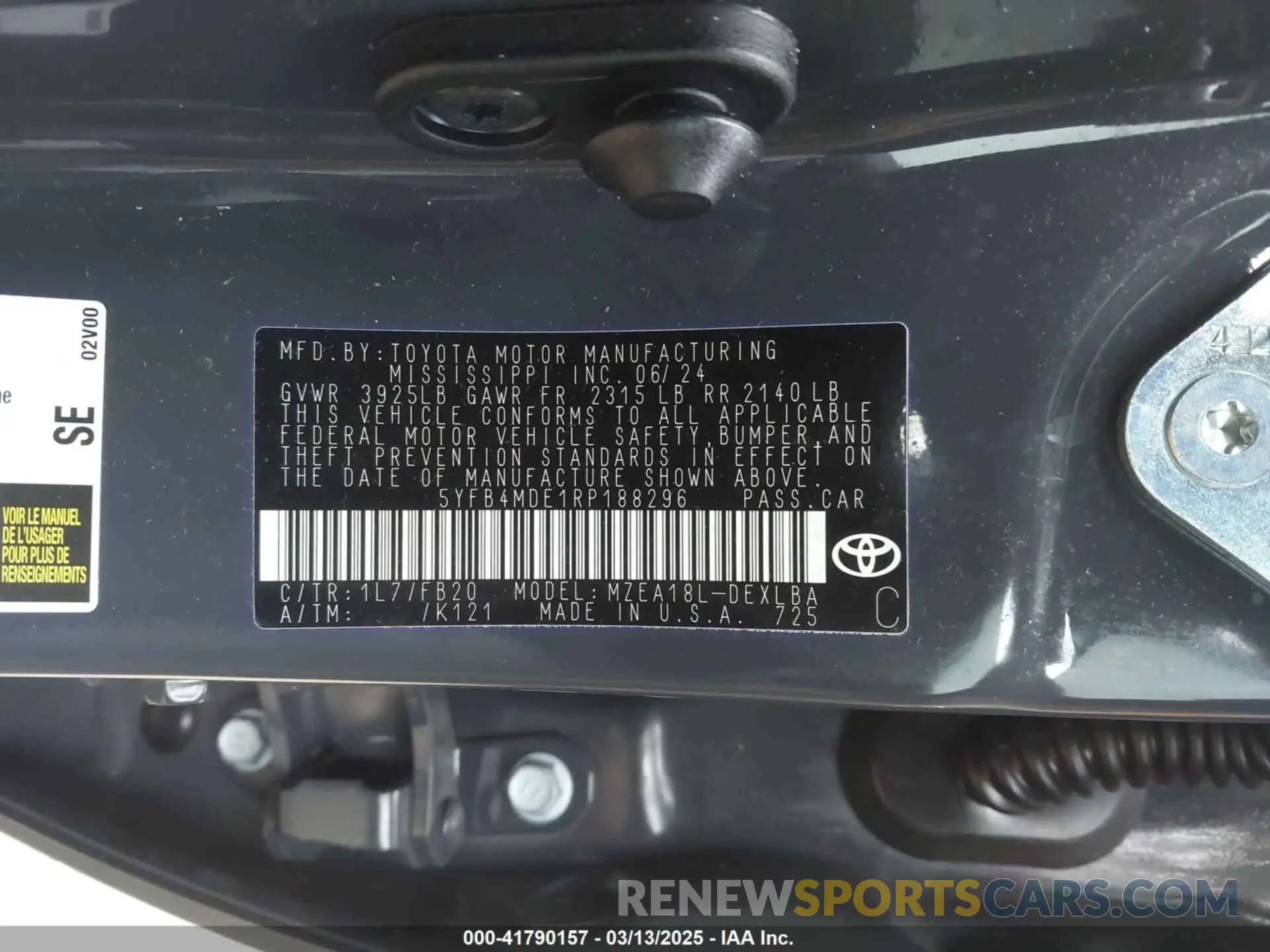 9 Photograph of a damaged car 5YFB4MDE1RP188296 TOYOTA COROLLA 2024