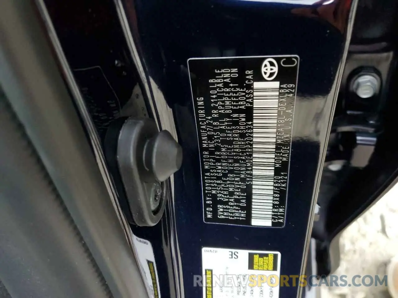 12 Photograph of a damaged car 5YFB4MDE1RP202634 TOYOTA COROLLA 2024