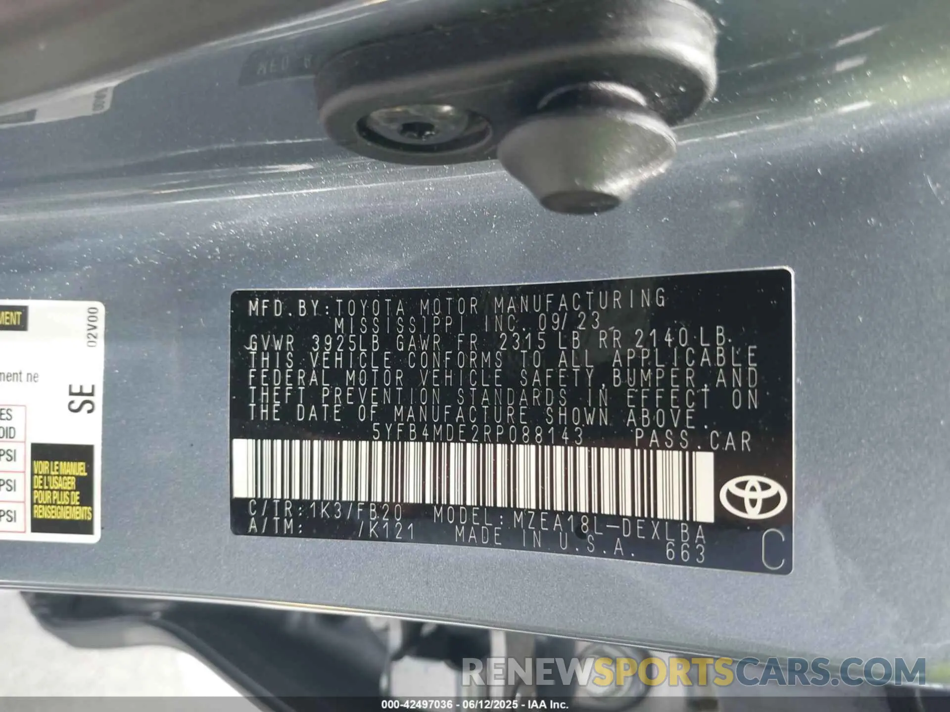 9 Photograph of a damaged car 5YFB4MDE2RP088143 TOYOTA COROLLA 2024