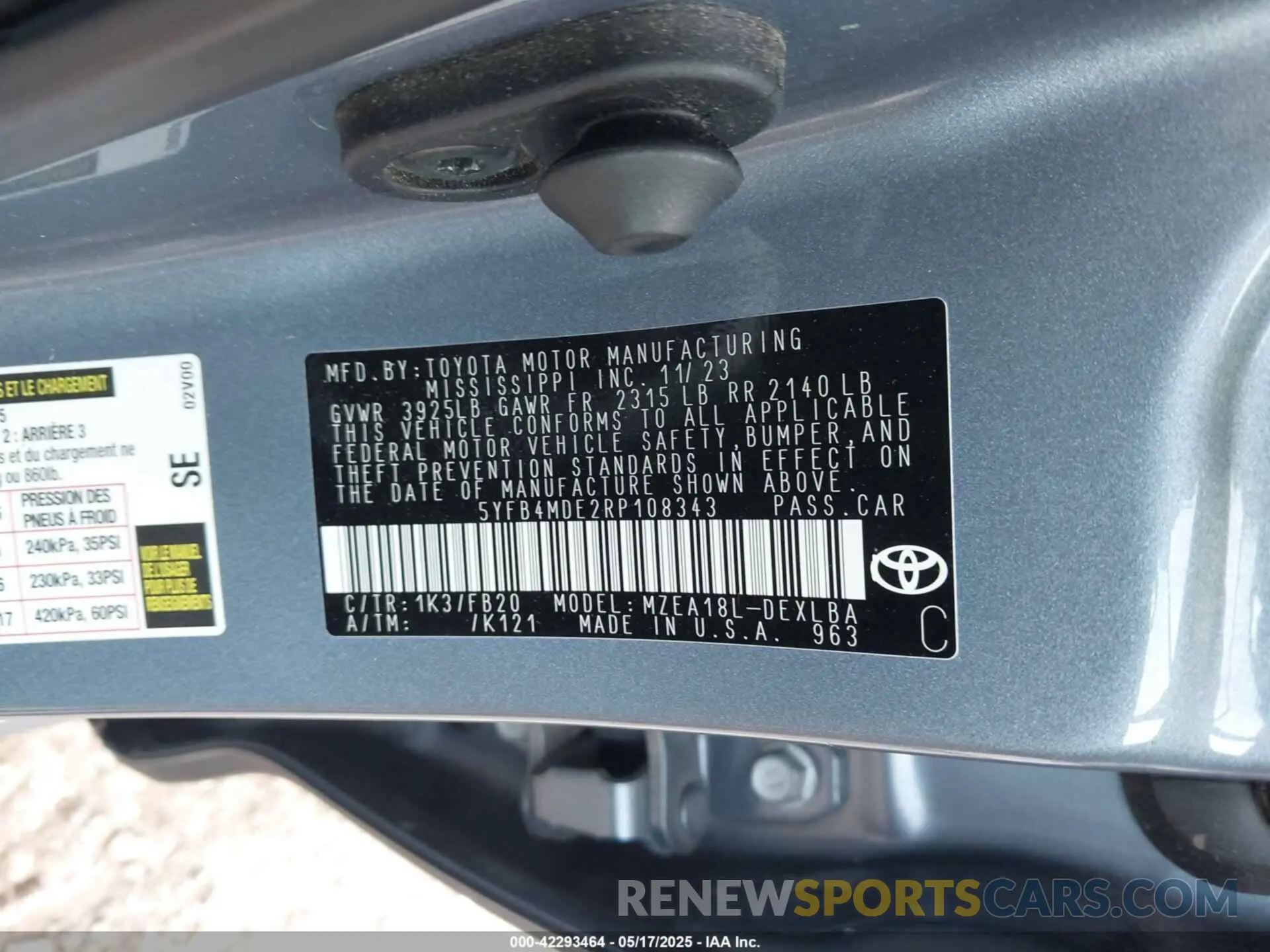 9 Photograph of a damaged car 5YFB4MDE2RP108343 TOYOTA COROLLA 2024