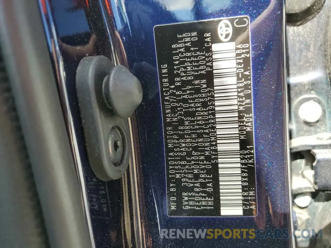 12 Photograph of a damaged car 5YFB4MDE2RP195757 TOYOTA COROLLA 2024