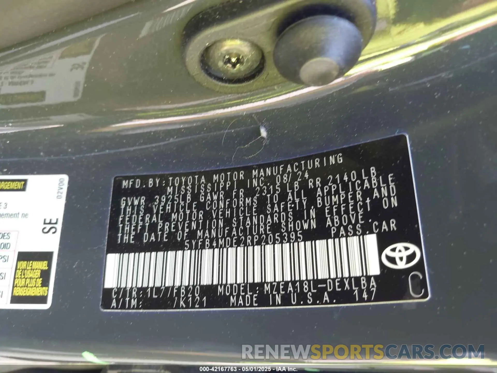 9 Photograph of a damaged car 5YFB4MDE2RP205395 TOYOTA COROLLA 2024