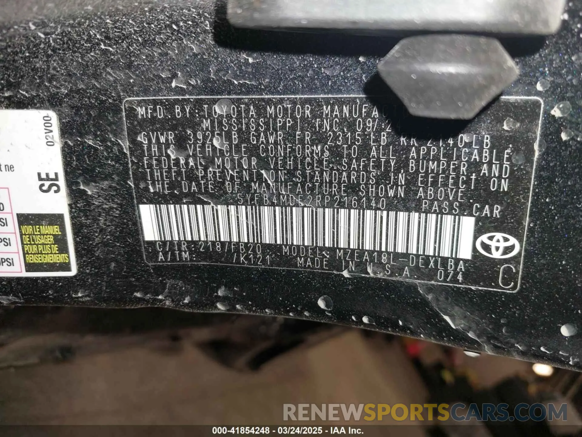 9 Photograph of a damaged car 5YFB4MDE2RP216140 TOYOTA COROLLA 2024
