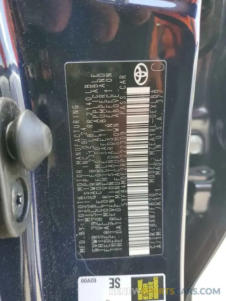 13 Photograph of a damaged car 5YFB4MDE2RP222309 TOYOTA COROLLA 2024