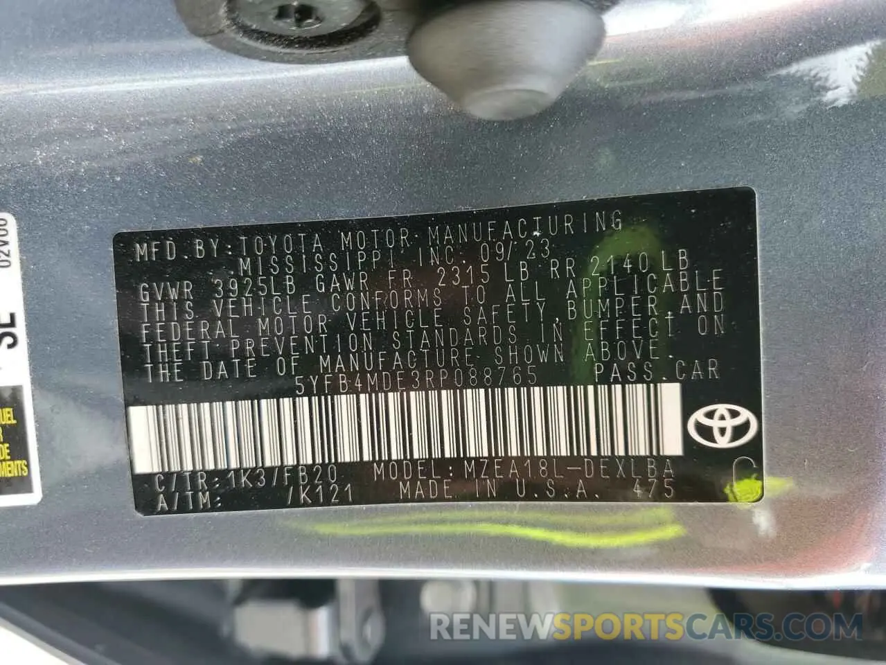12 Photograph of a damaged car 5YFB4MDE3RP088765 TOYOTA COROLLA 2024
