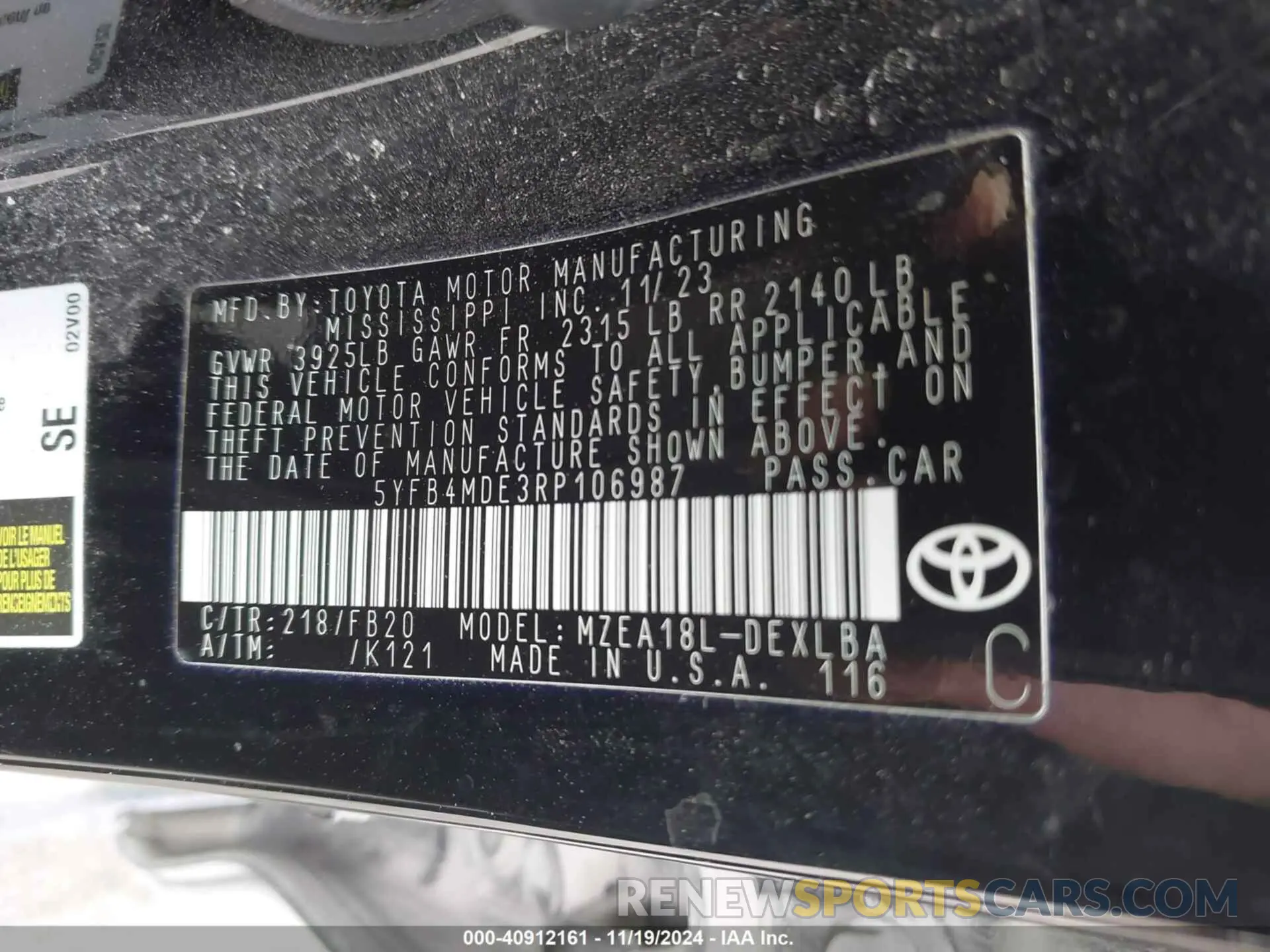 9 Photograph of a damaged car 5YFB4MDE3RP106987 TOYOTA COROLLA 2024