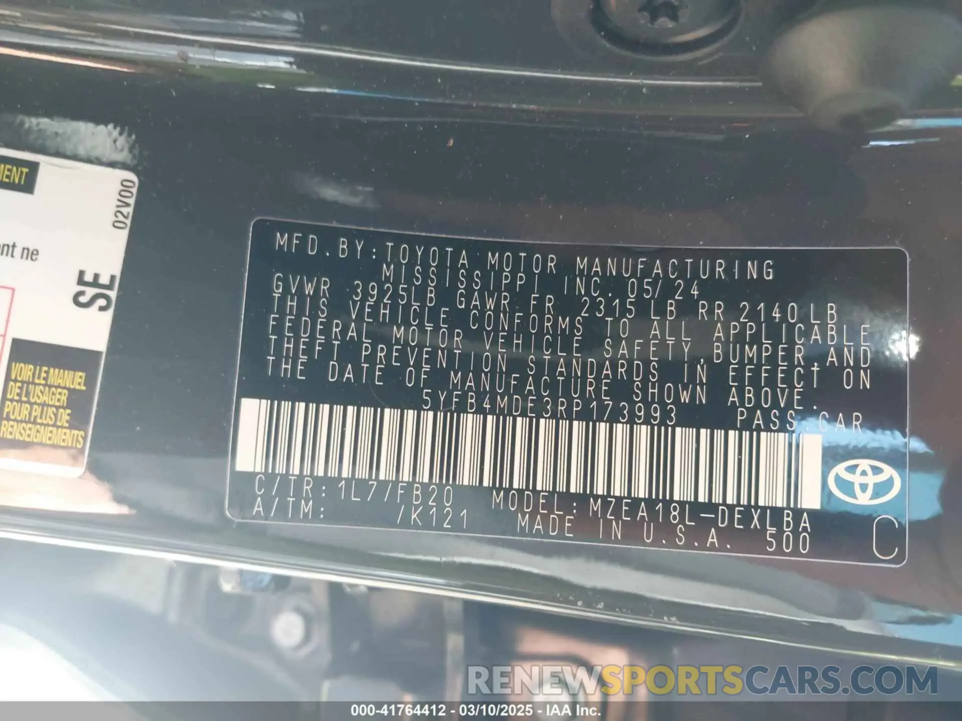 9 Photograph of a damaged car 5YFB4MDE3RP173993 TOYOTA COROLLA 2024