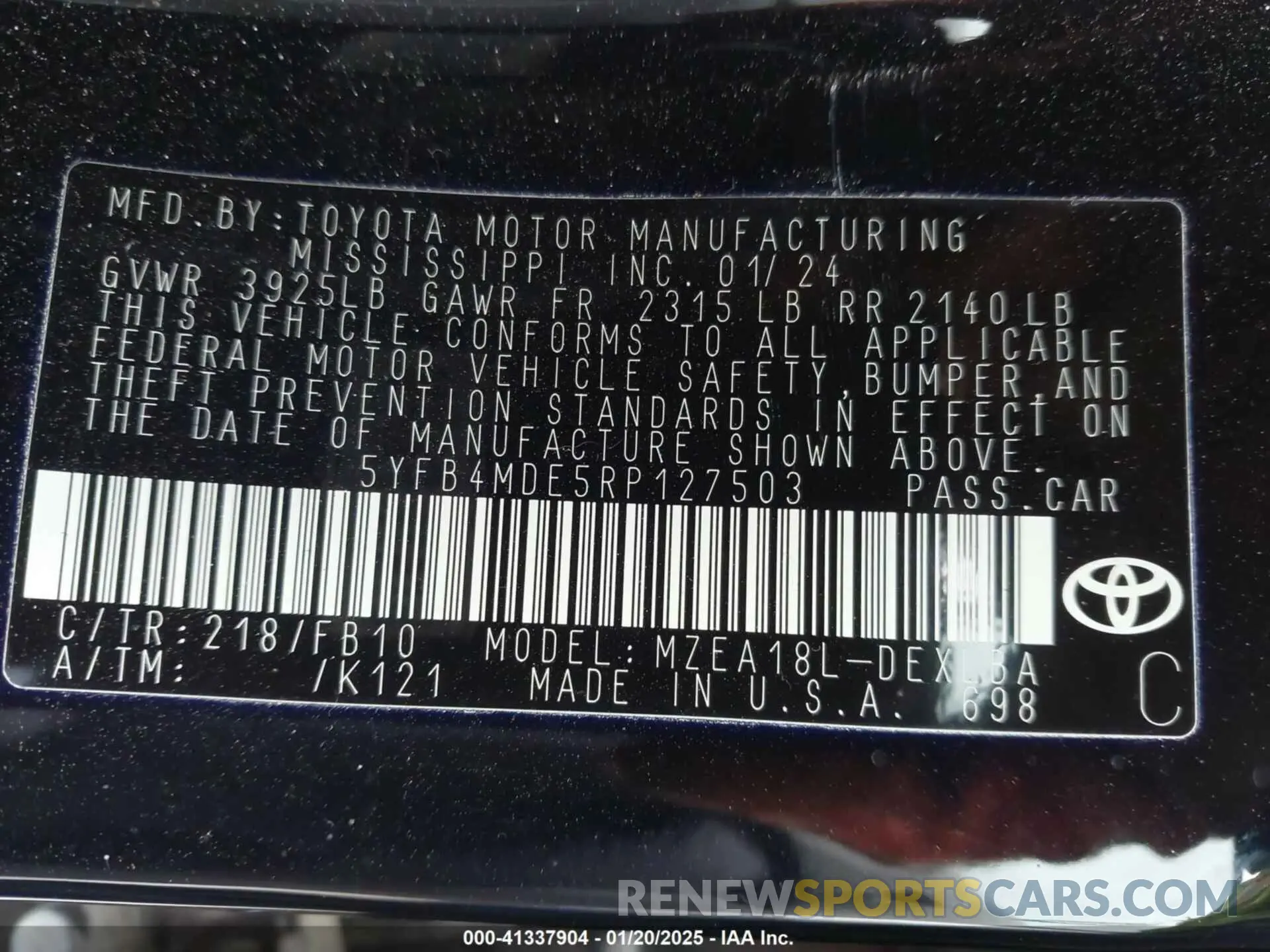 9 Photograph of a damaged car 5YFB4MDE5RP127503 TOYOTA COROLLA 2024