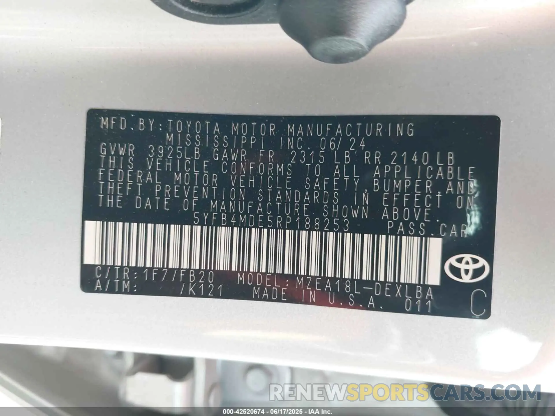 9 Photograph of a damaged car 5YFB4MDE5RP188253 TOYOTA COROLLA 2024