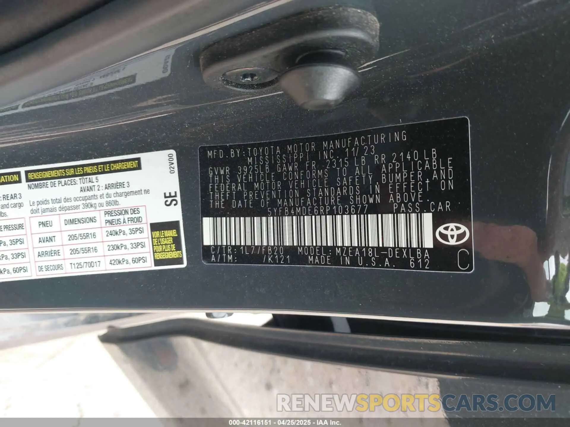 9 Photograph of a damaged car 5YFB4MDE6RP103677 TOYOTA COROLLA 2024