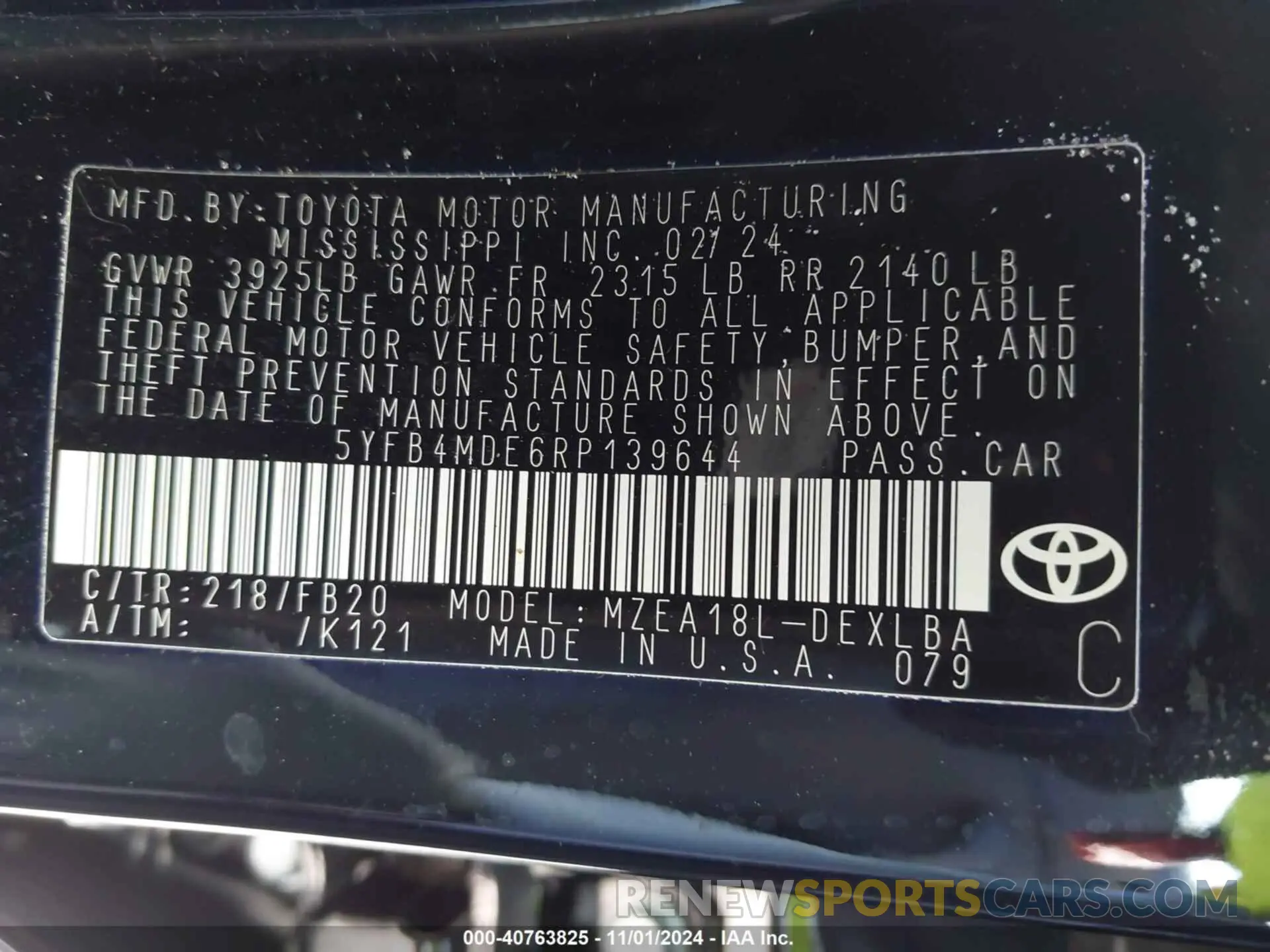 9 Photograph of a damaged car 5YFB4MDE6RP139644 TOYOTA COROLLA 2024