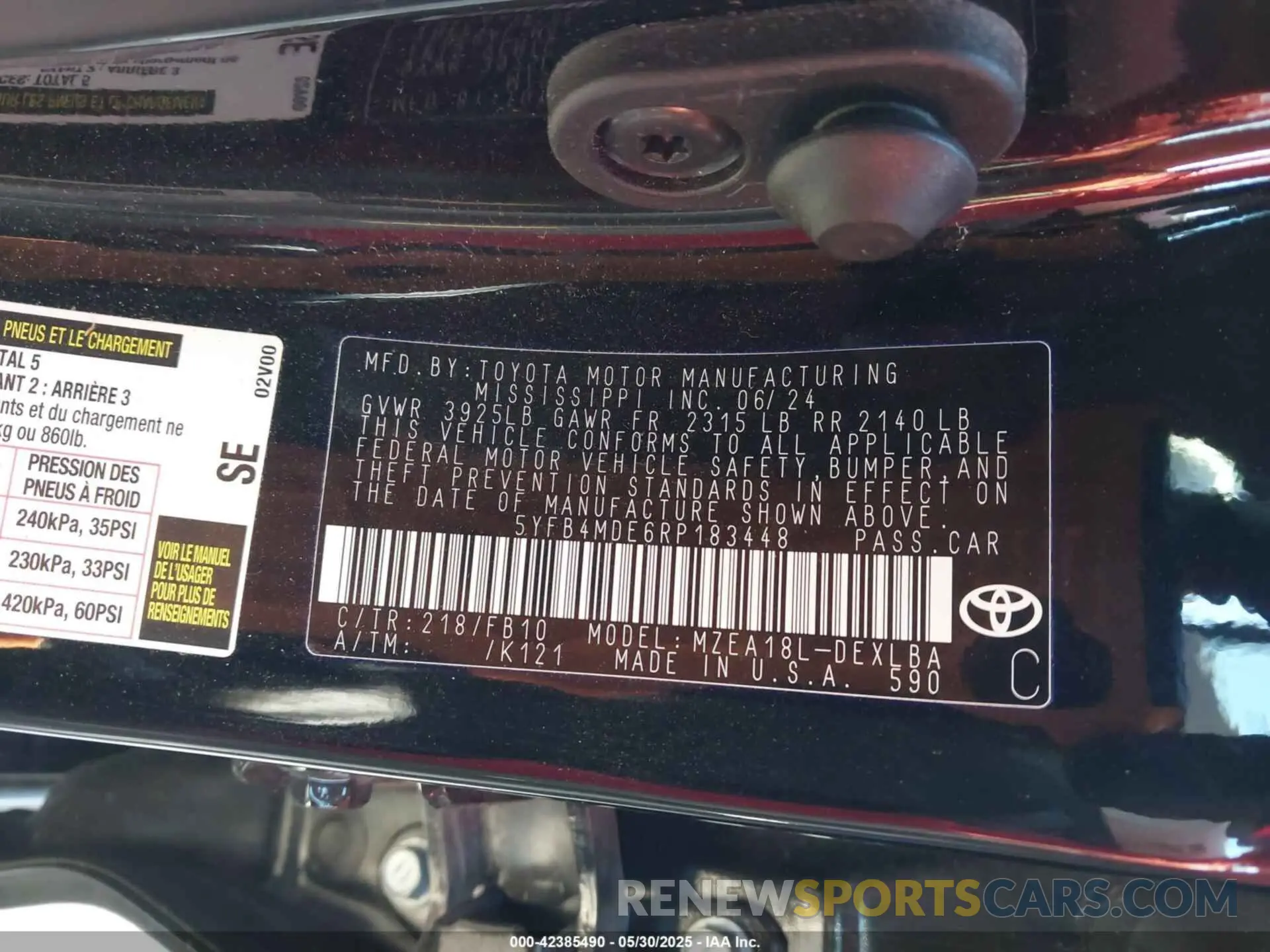 9 Photograph of a damaged car 5YFB4MDE6RP183448 TOYOTA COROLLA 2024